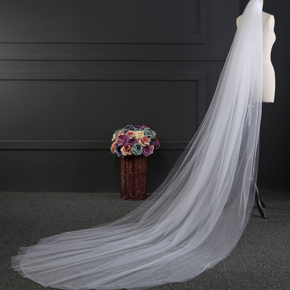 Cut Edge Two-Layer Royal(≥144") Wedding Veil