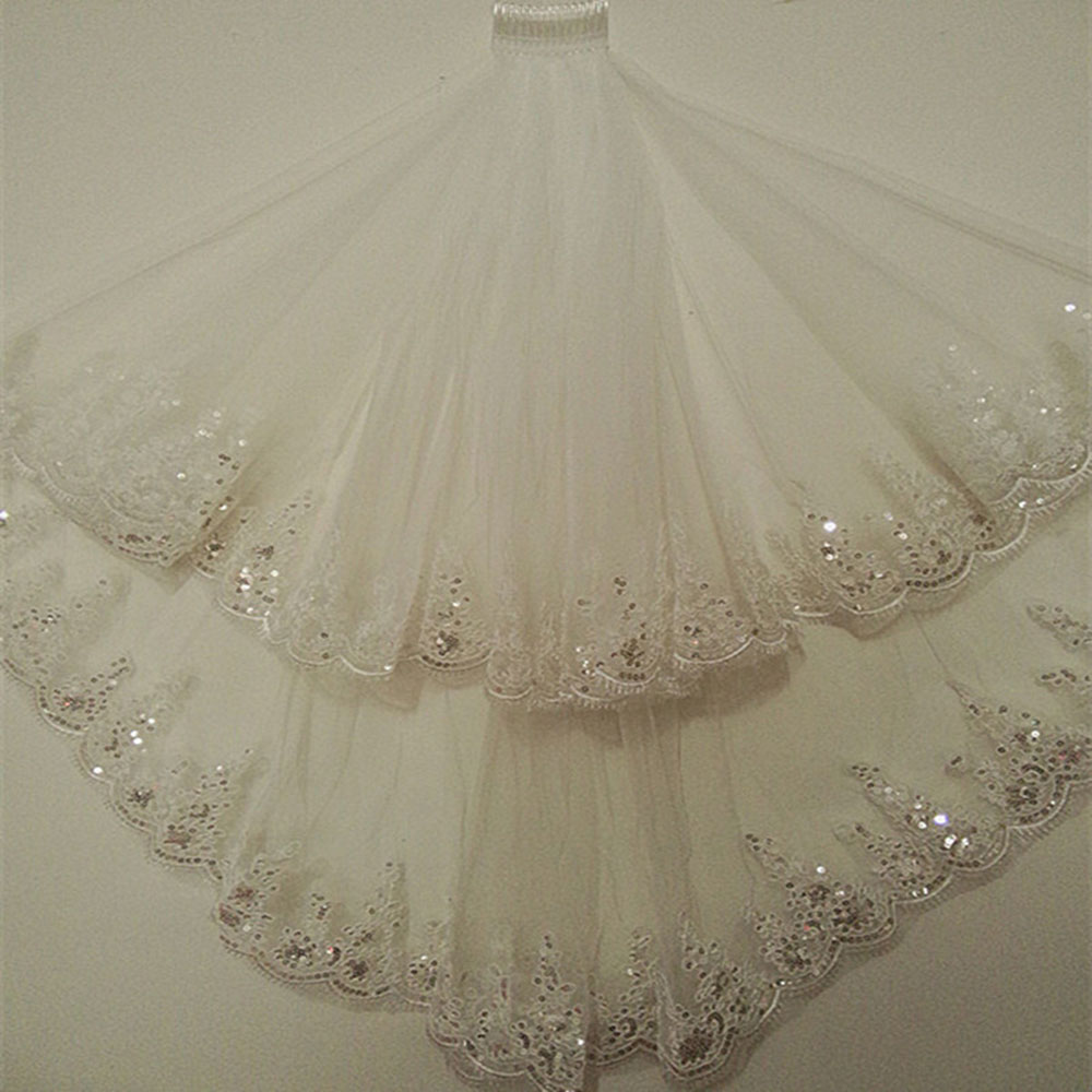 Two-Layer Sequins Wedding Veil