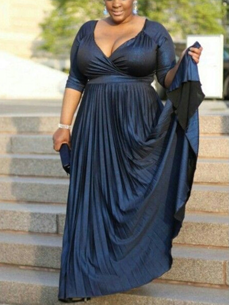 Pleats Half Sleeve Plus Size Mother of the Bride Dress 2023