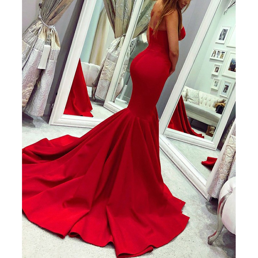 Sweetheart Mermaid Red Evening Dress