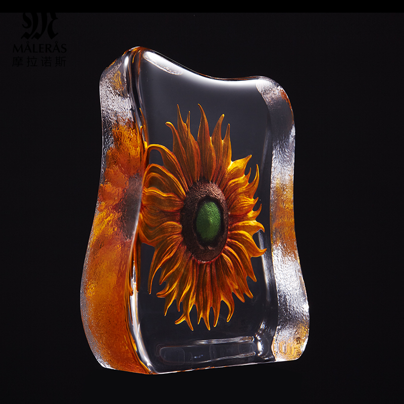 Maleras Sunflower Crystal Sculpture