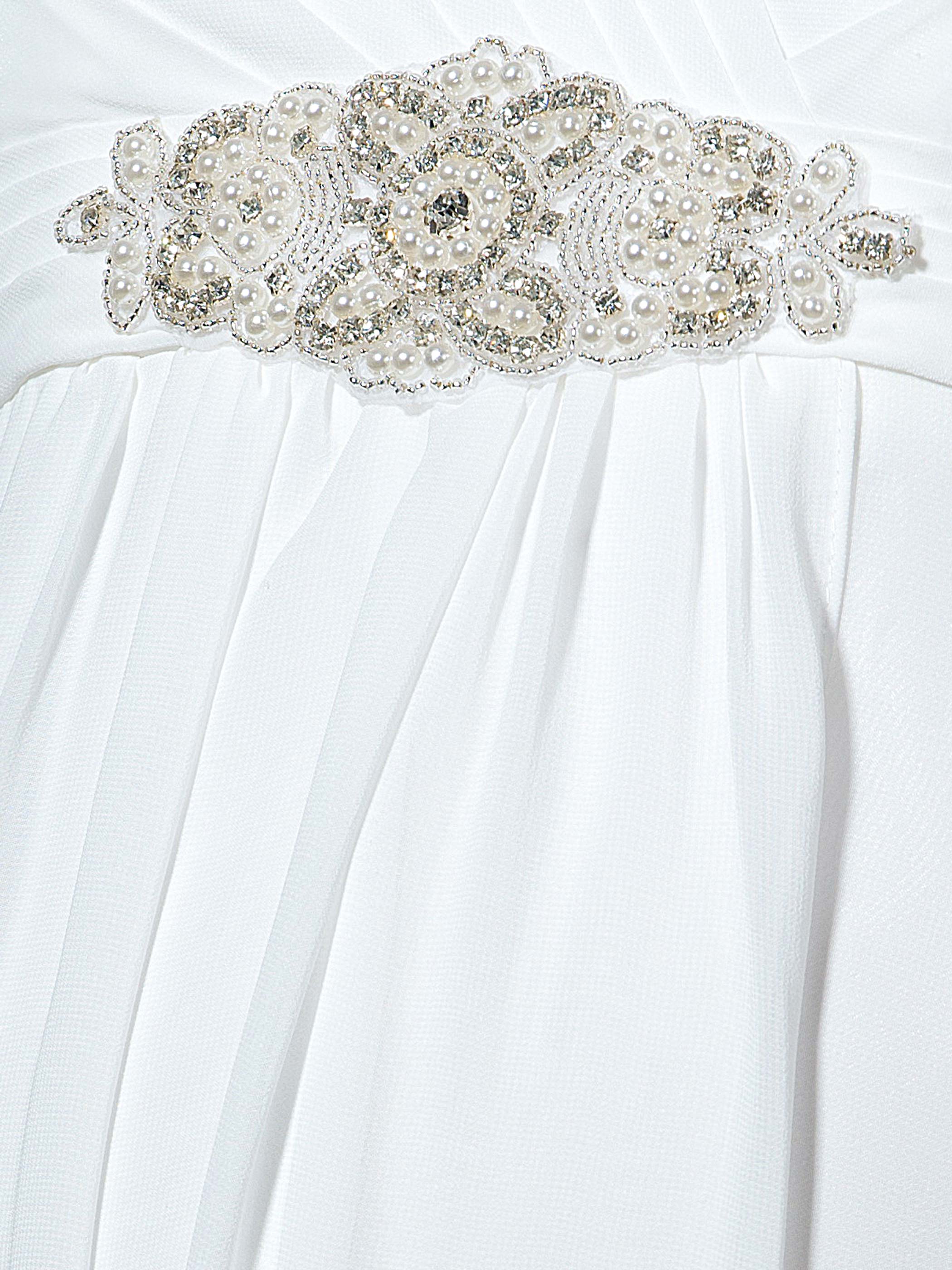 Empire Waist Pearls Maternity Wedding Dress