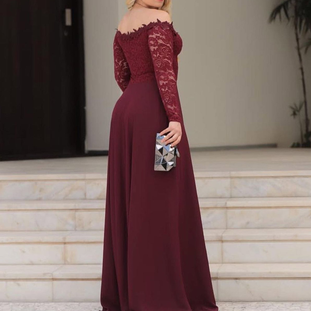 Lace A-Line Floor-Length Off-The-Shoulder Celebrity Dress 2022
