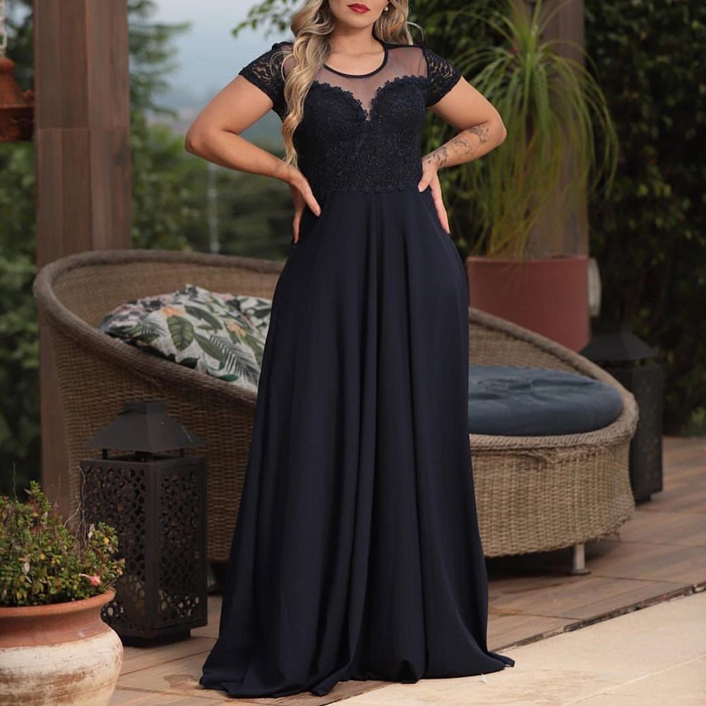 Lace Scoop A-Line Floor-Length Celebrity Dress 2022