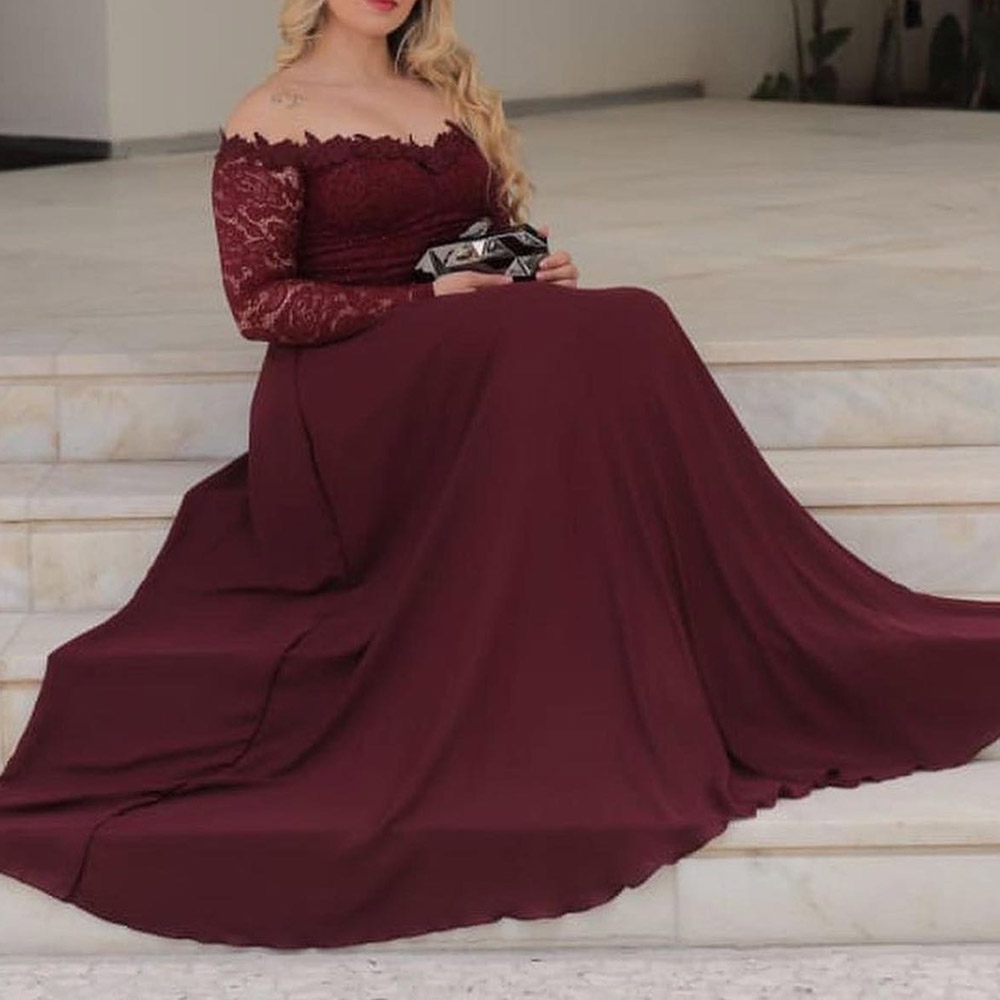 Lace A-Line Floor-Length Off-The-Shoulder Celebrity Dress 2022