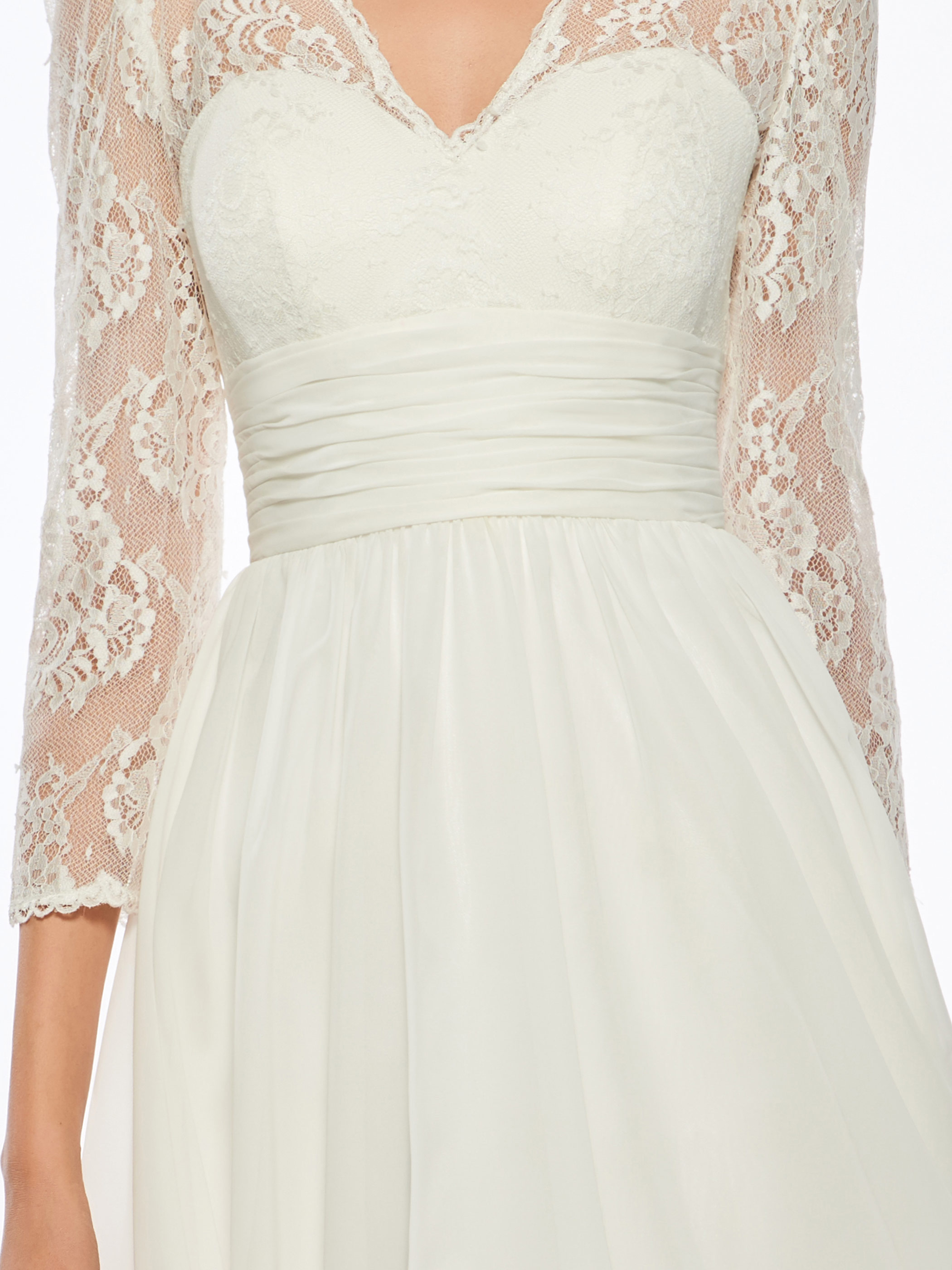 3/4 Length Sleeves Lace Short Mother Of The Bride Dress