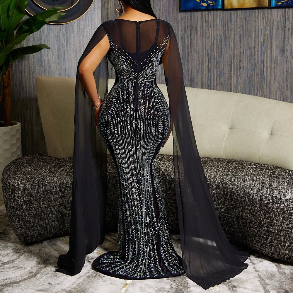 Sequins Floor-Length Long Sleeves Trumpet/Mermaid Formal Dress 2022