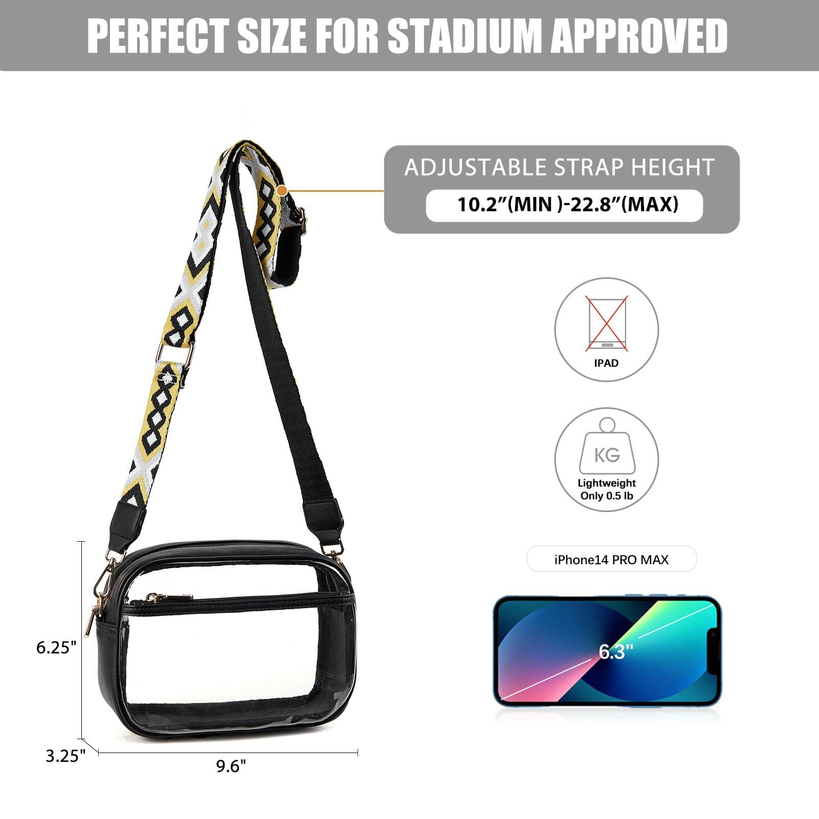 Clear Purses for Women Stadium Approved Clear Bags Small Crossbody Bags Trendy for Concerts Sports