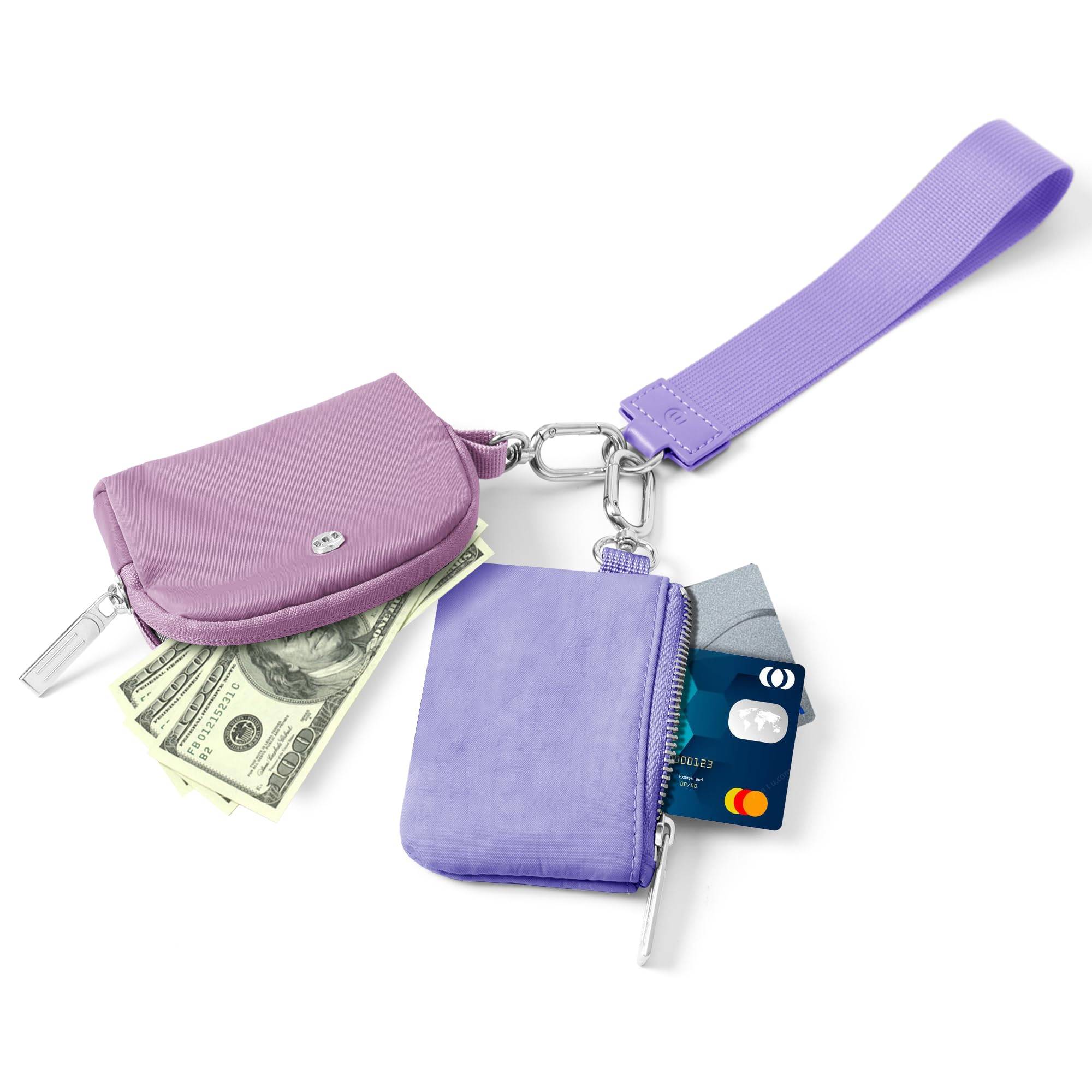 Wristlet keychain Wallet for Women Dual Pouch Wristlet Portable wallet Coin Purse Mini Women Coin Pocket