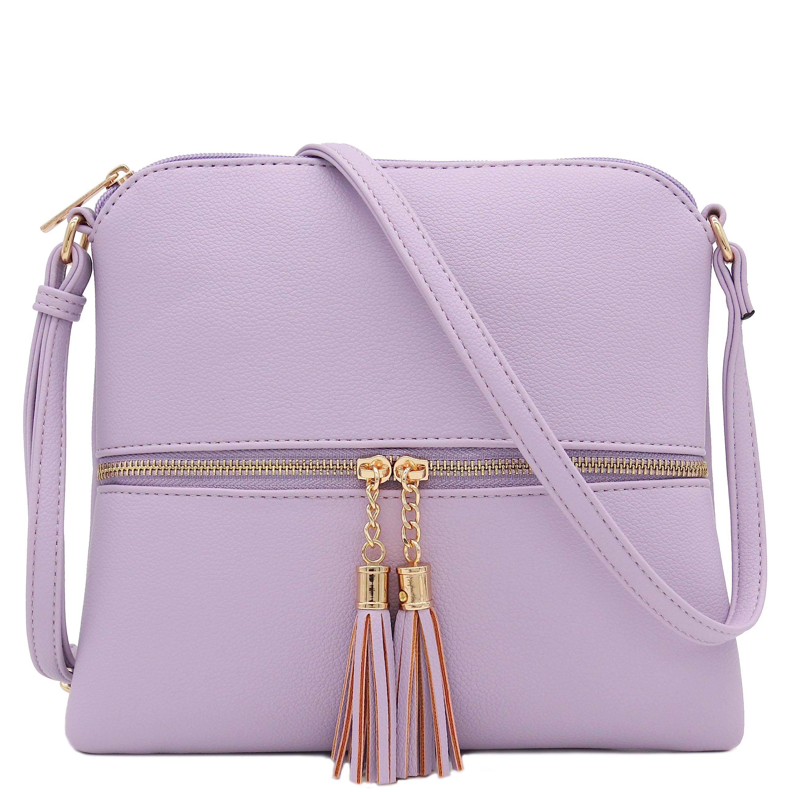 Lightweight Medium Crossbody Bag with Tassel