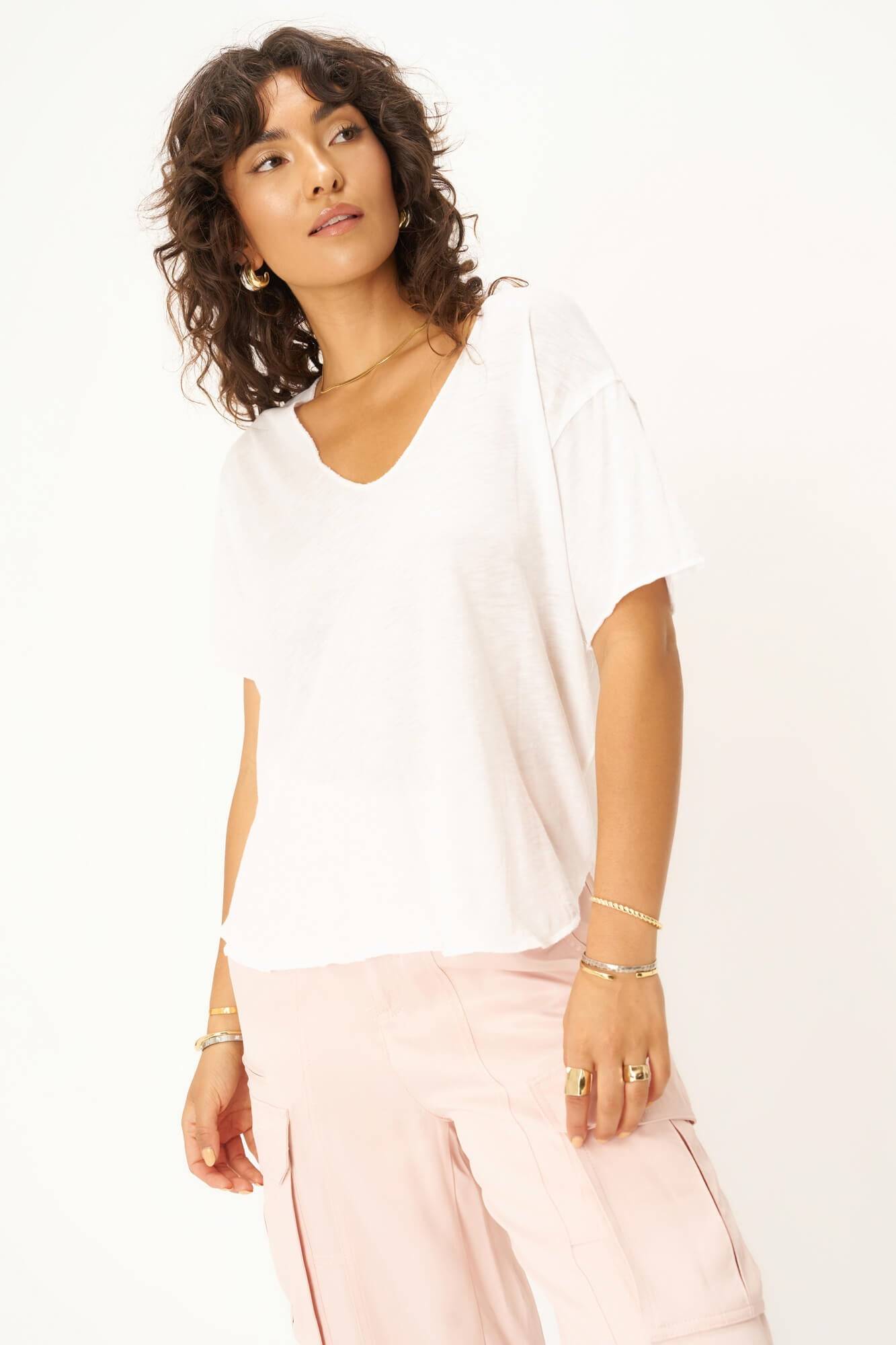 Robby Scoop Neck Tee - White