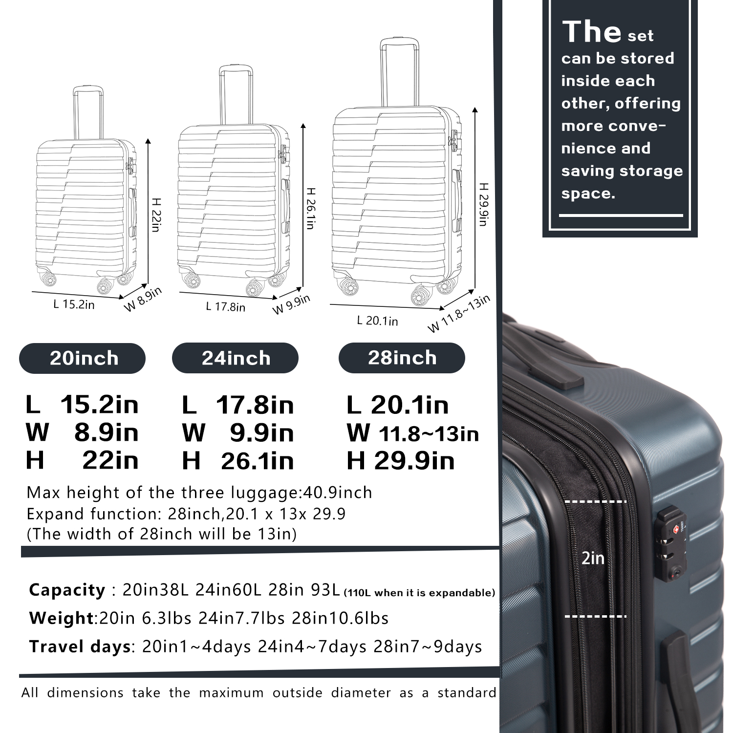 Coolife Luggage Expandable … curated on LTK