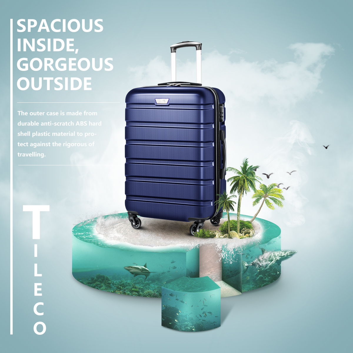 COOLIFE Luggage 3 Piece Set Suitcase Spinner Hardshell Lightweight TSA Lock  YD13