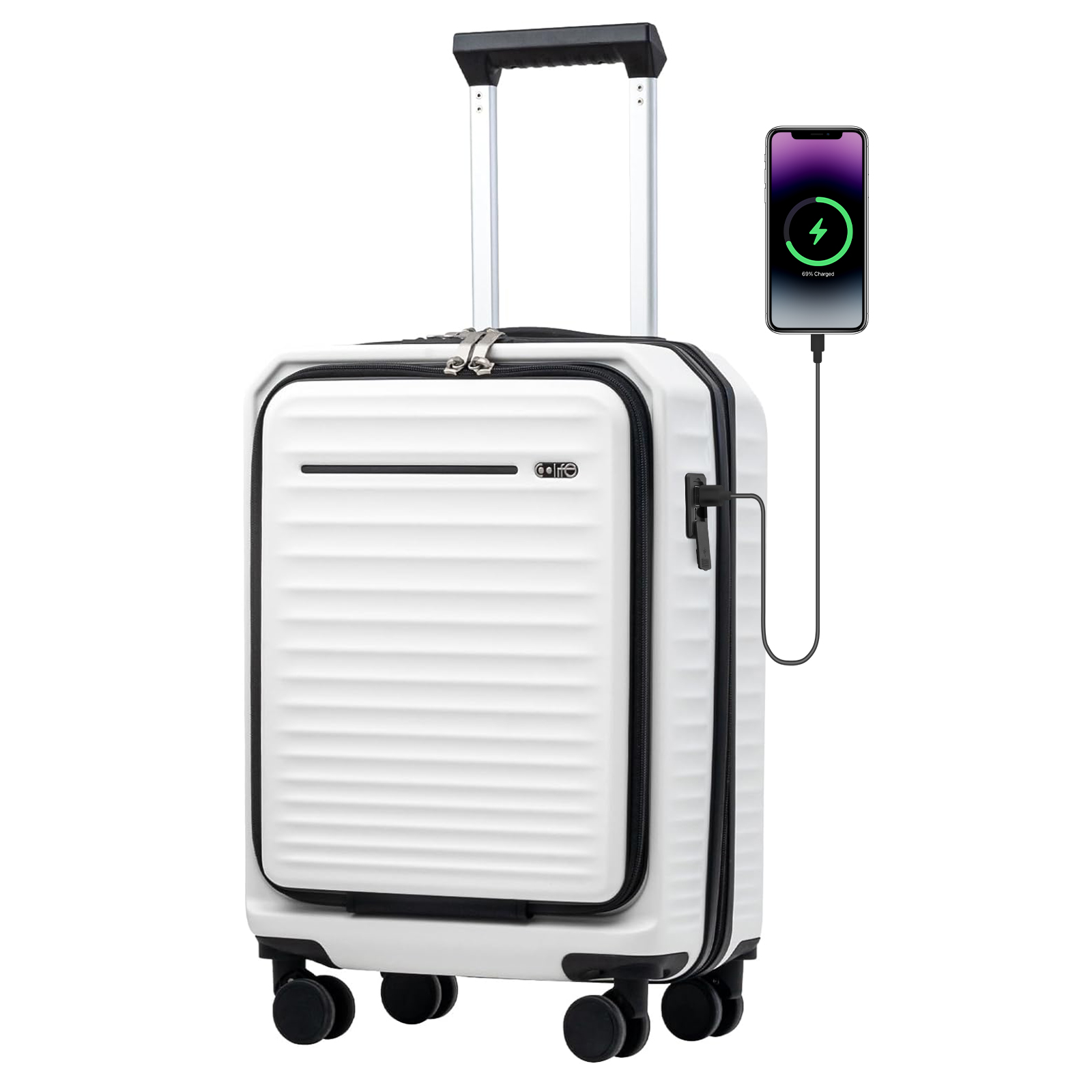 Coolife Luggage Suitcase Piece Set Carry On Hardside ABS+PC Luggage Spinner Trolley TSA Lock USB Port Pocket Compartment