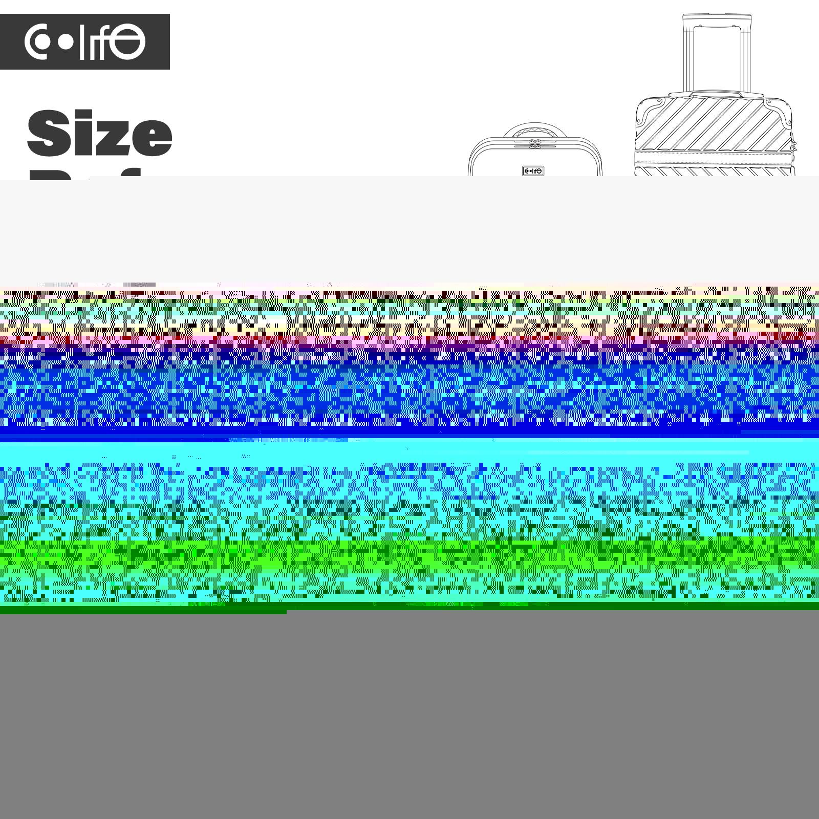 Coolife Luggage Set Suitcase Carry On Luggage PC Hardshell Luggage TSA Lock Spinner Wheels Telescopic Handle