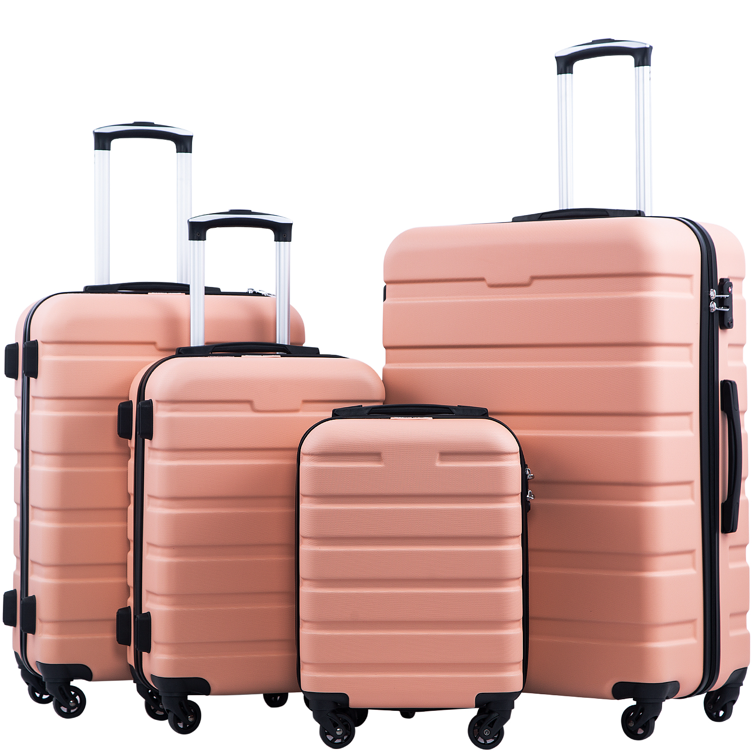 COOLIFE Luggage 4 Piece Set Suitcase Spinner Hardshell Lightweight TSA Lock Familiy Set YD47