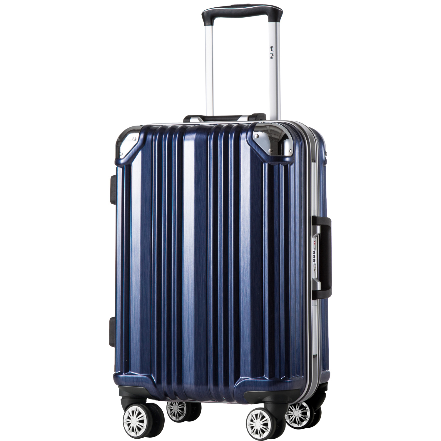 Coolife Luggage Aluminium Frame Suitcase TSA Lock 100% PC 20in 24in 28in YD63S/M/L