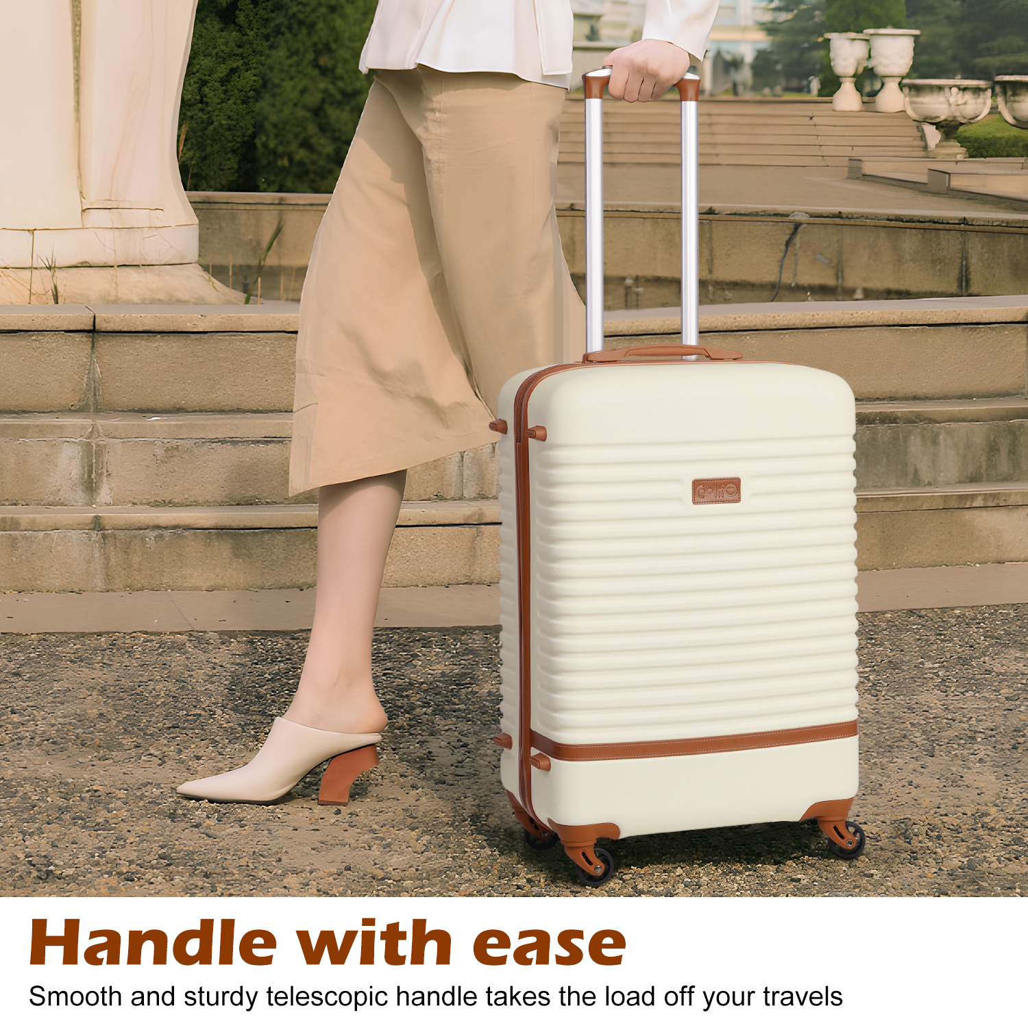 Coolife Suitcase Set 3 Piece Luggage Set Carry On Travel Luggage TSA Lock Spinner Wheels Hardshell Lightweight Luggage Set