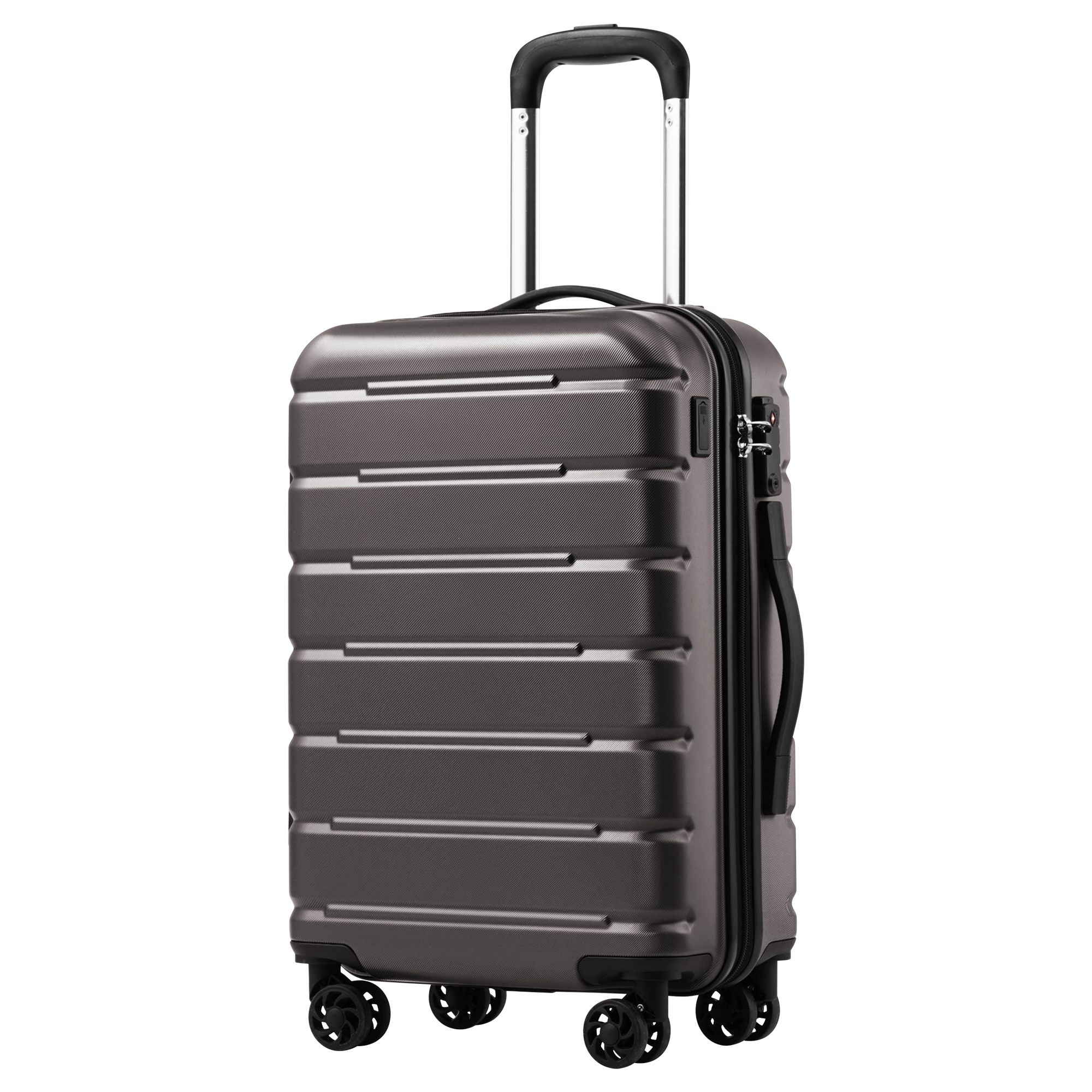Coolife Luggage Suitcase Carry-on Spinner TSA Lock USB Port Expandable (only 28'') Lightweight Hardside Luggage