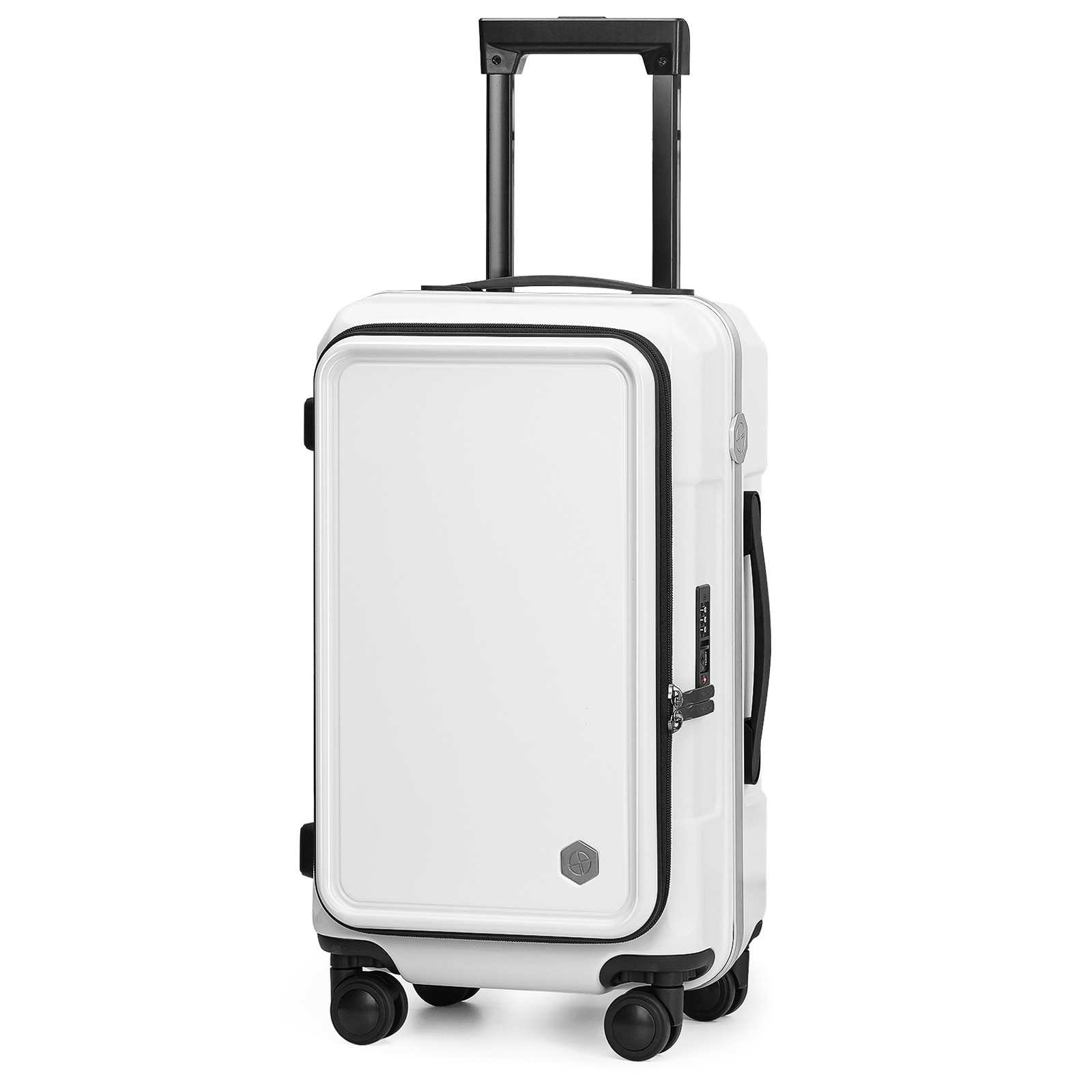 Coolife Luggage Carry On Spinner Suitcasewith Pocket Compartment Weekend Bag Hardside Trunk Aluminum Type