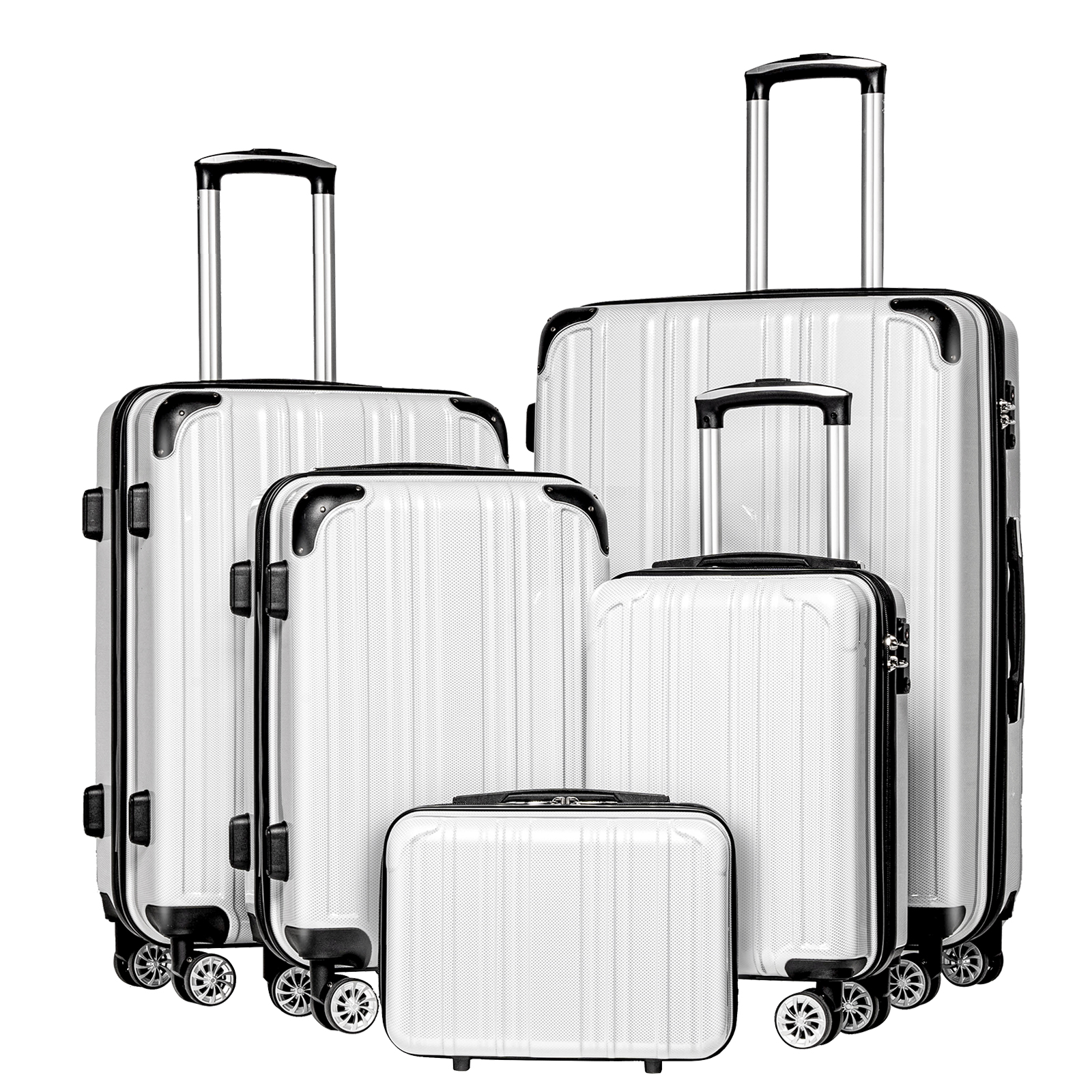 Coolife Luggage Expandable 3 Piece Sets PC+ABS Spinner Suitcase 20 inch 24 inch 28 inch YD72SET