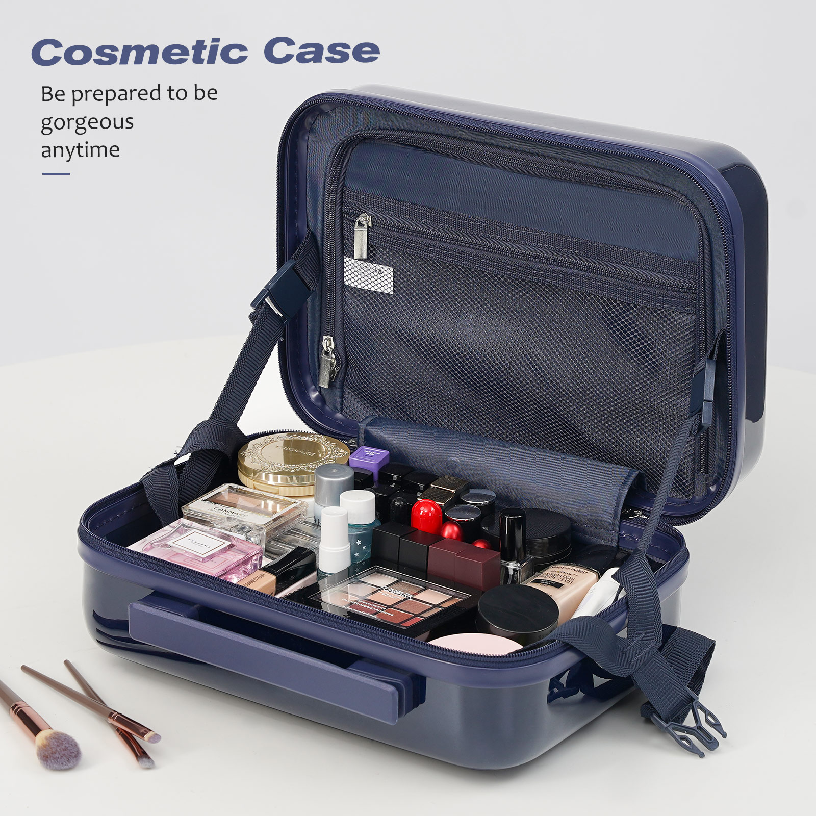  Coolife Suitcase Set 3 Piece Luggage Set Carry On Hardside  Luggage with TSA Lock Spinner Wheels (Navy, 3 piece set (DB/TB/20))