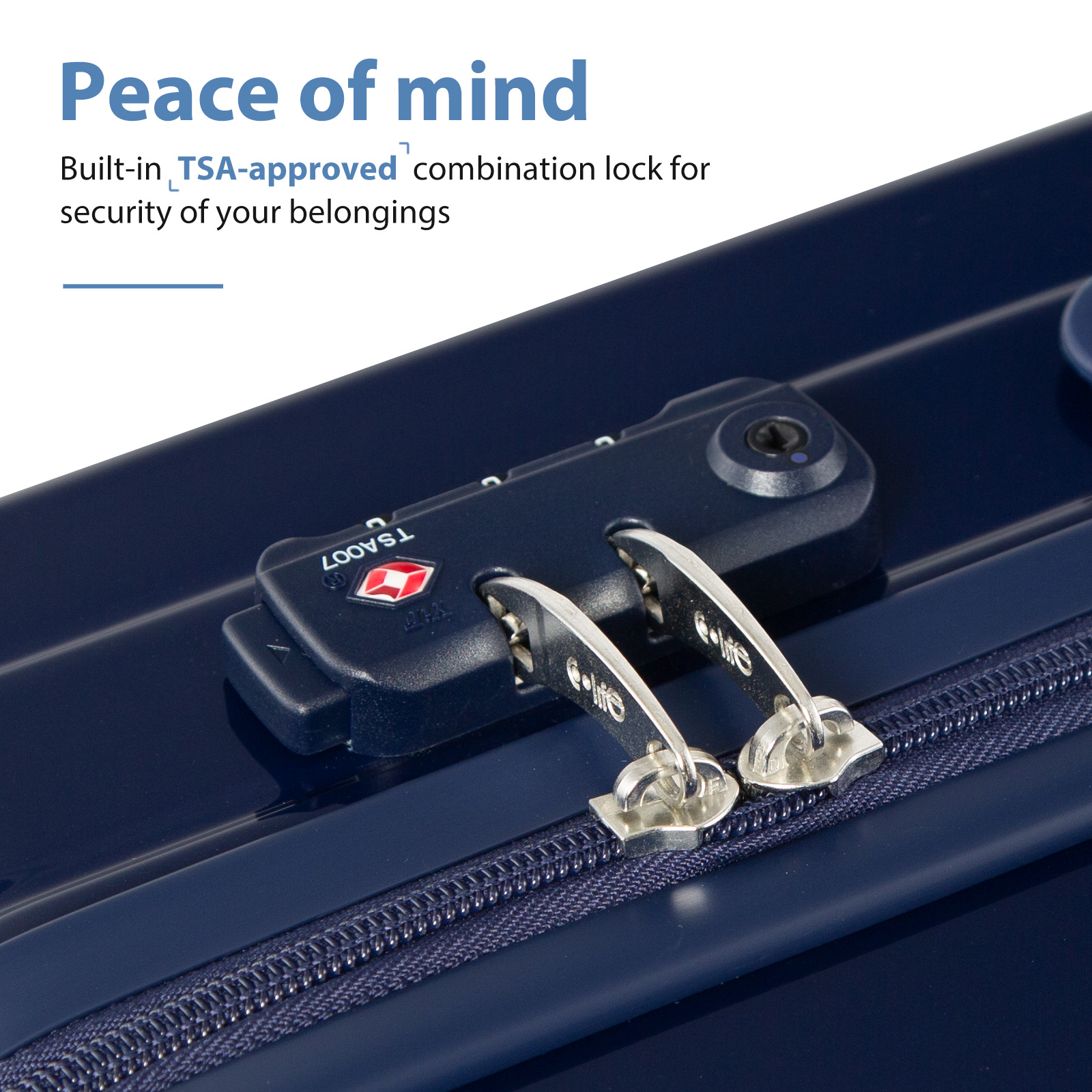  Coolife Suitcase Set 3 Piece Luggage Set Carry On Hardside  Luggage with TSA Lock Spinner Wheels (Navy, 3 piece set (DB/TB/20))