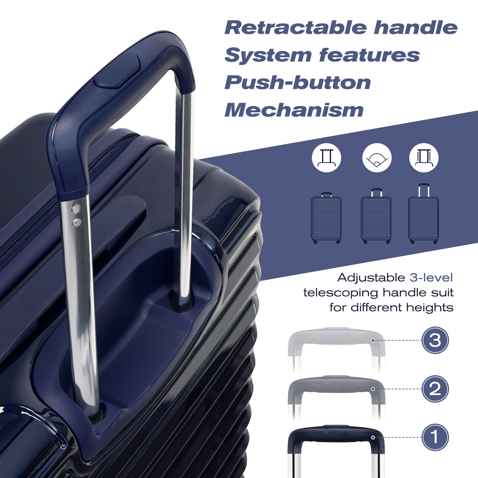 Coolife Luggage Suitcase Carry-on ABS+PC Spinner suitcase with TSA Loc
