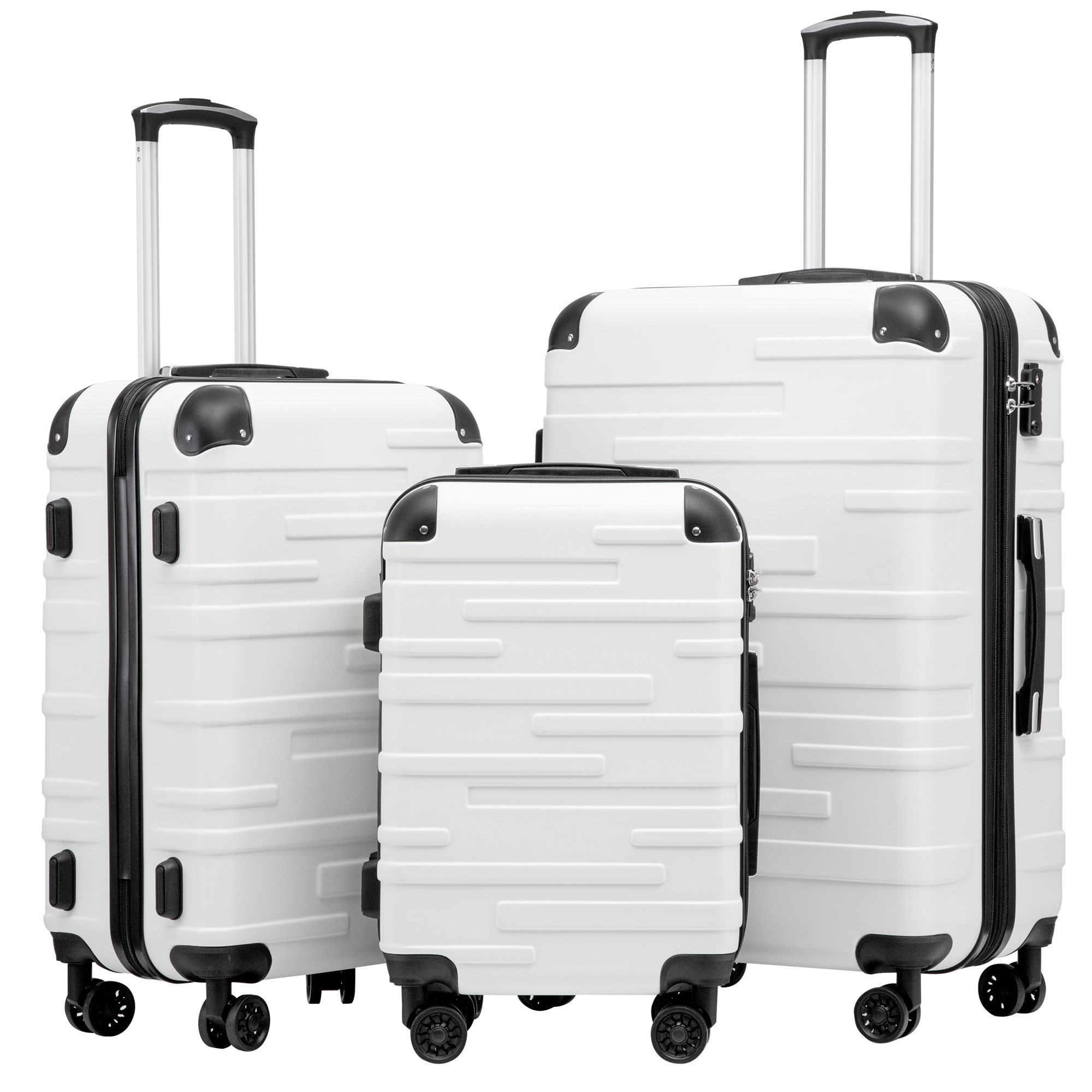 Coolife Luggage Expandable(only 28") Suitcase 3 Piece Set with TSA Lock Spinner 20in24in28in YD71