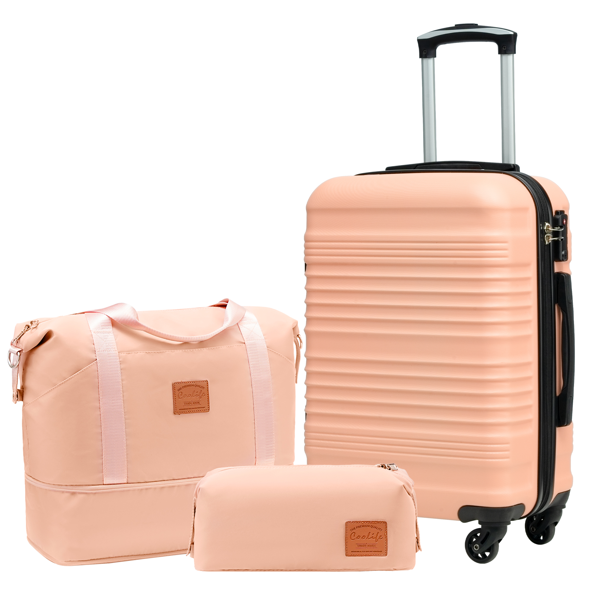 Coolife Luggage Set 3 Piece Luggage Set Carry On Suitcase Hardside Luggage with TSA Lock Spinner Wheels