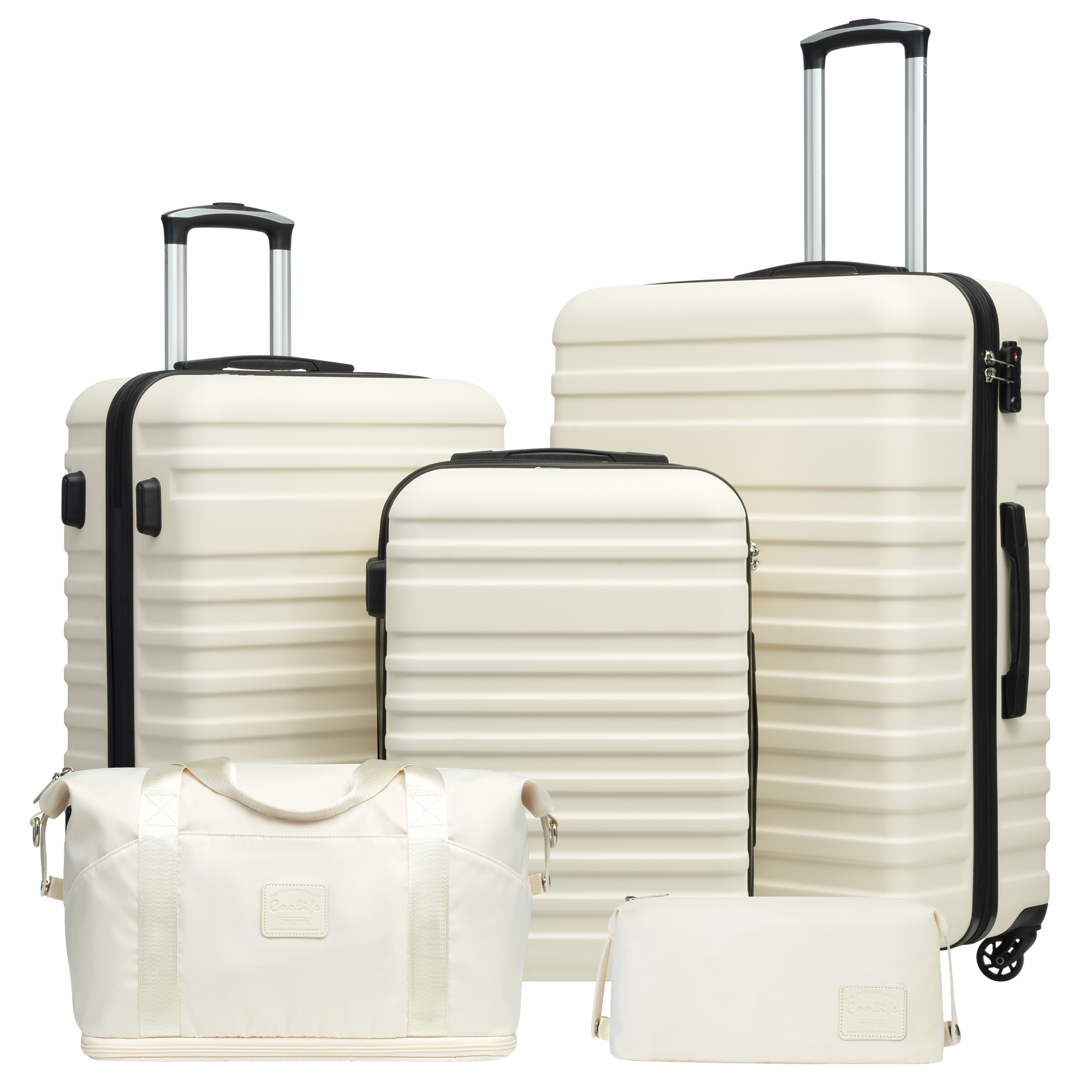 Coolife Luggage Sets Suitcase Set Carry On Hardside Luggage with TSA Lock Spinner Wheels