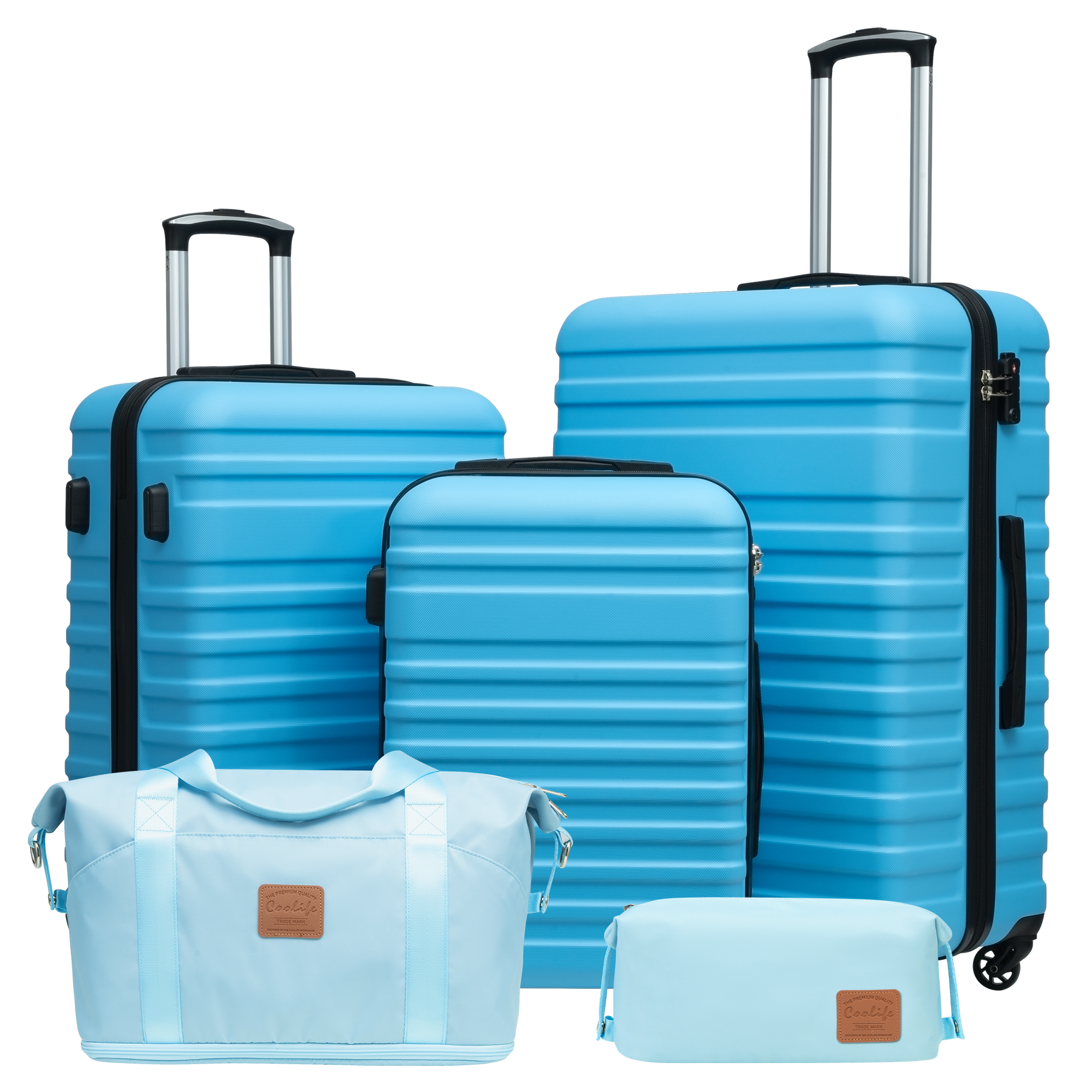 Coolife Luggage Sets Suitcase Set Carry On Hardside Luggage with TSA Lock Spinner Wheels