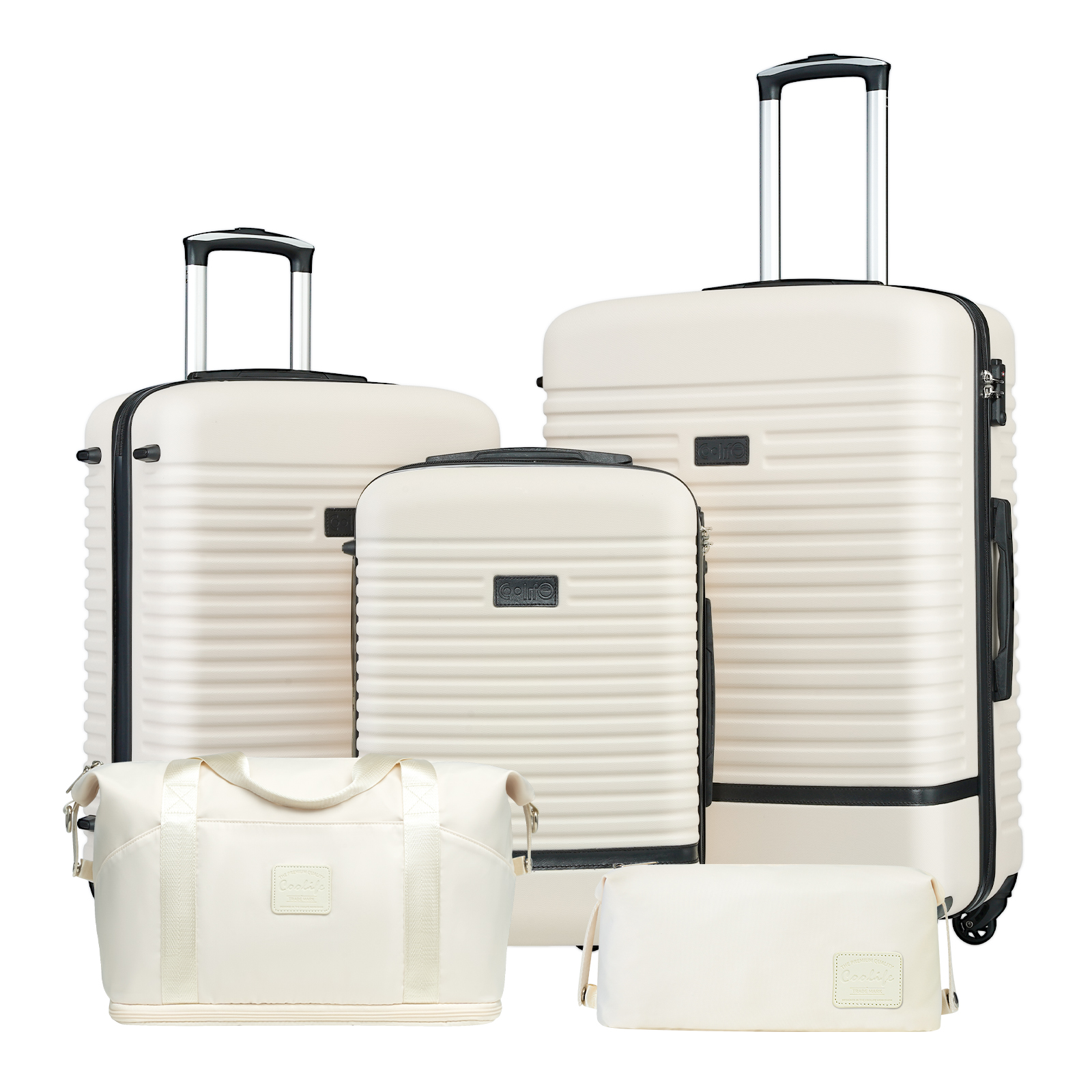 Coolife Luggage Set Suitcase Set Carry On Hardside Luggage TSA Lock Spinner Wheels Hardshell Lightweight Luggage Set
