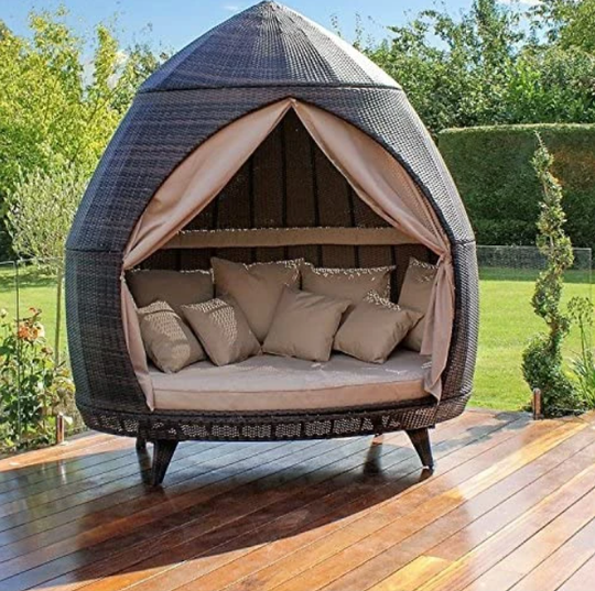 Outdoor Wicker Lounger Sofa Bed-