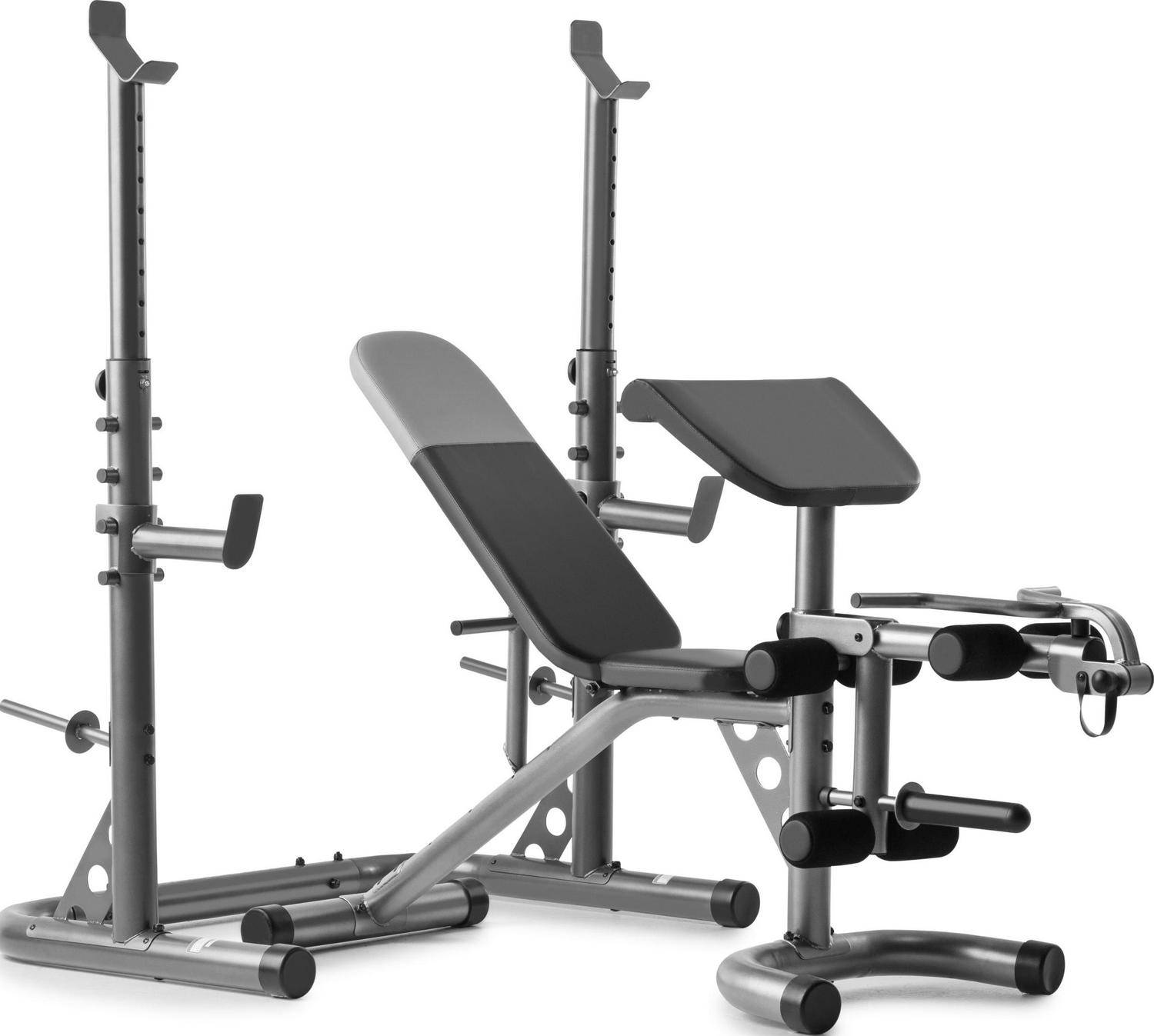 Weider XRS 20 Adjustable Bench with Olympic Squat Rack and Preacher Pad, 610 lb. Weight Limit