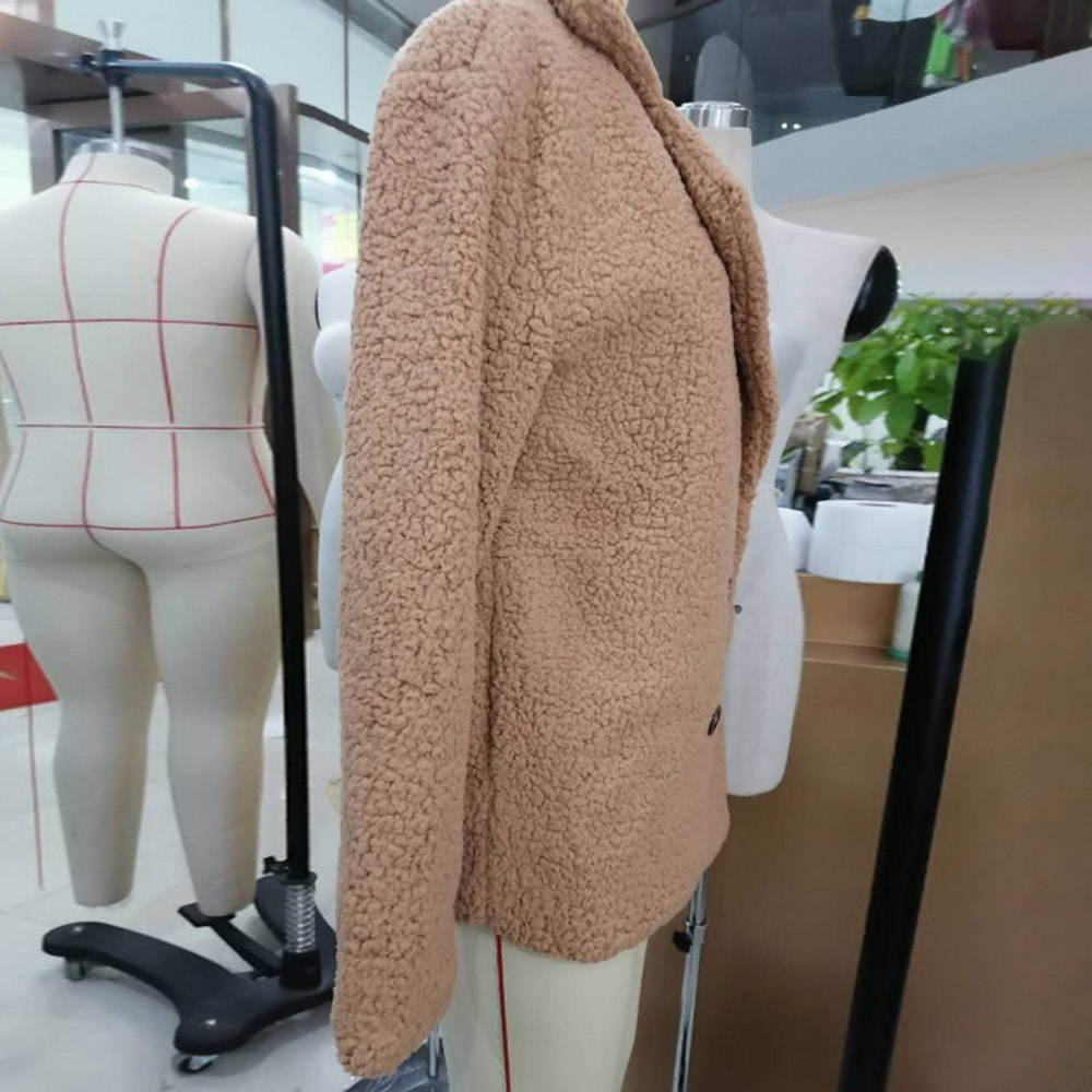 Ericdress Loose Fleece Long Sleeve Lapel Women's Regular Jacket