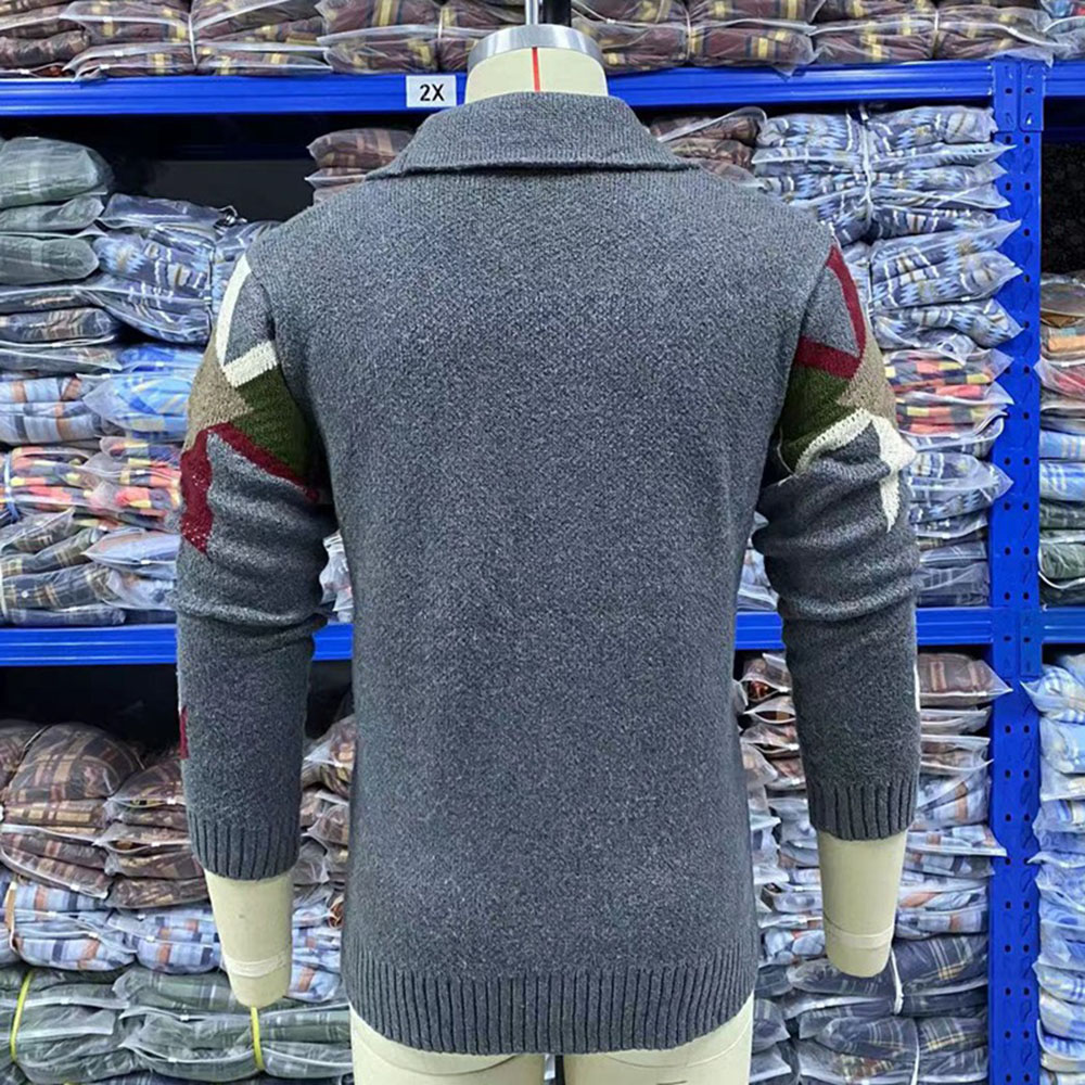 Ericdress Color Block Lapel Standard Winter Casual Sweater