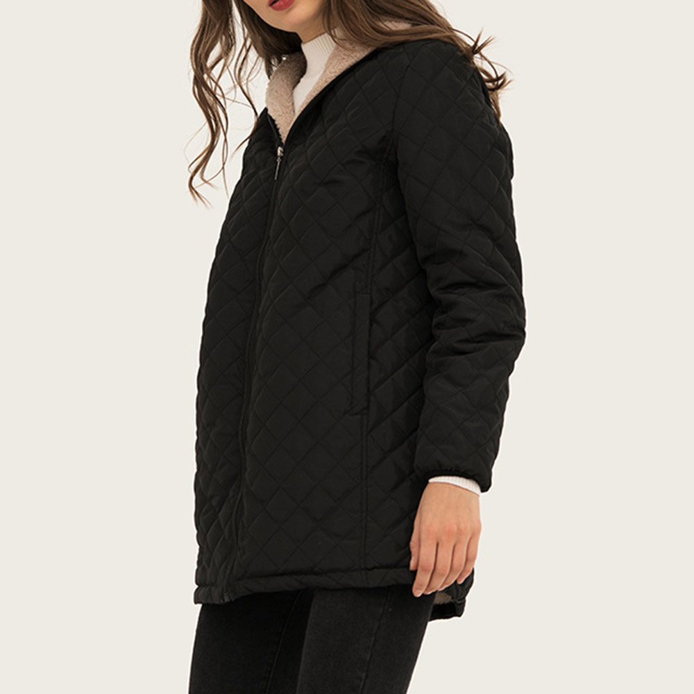 Ericdress Slim Zipper Mid-Length Women's Cotton Padded Jacket