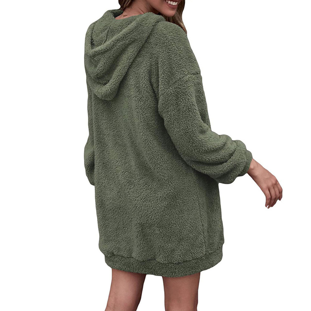Ericdress Plain Pocket Hooded Fleece Women's Hoodie