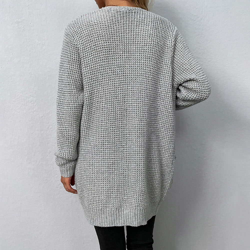 Ericdress Pocket Regular Long Sleeve V-Neck Women's Sweater