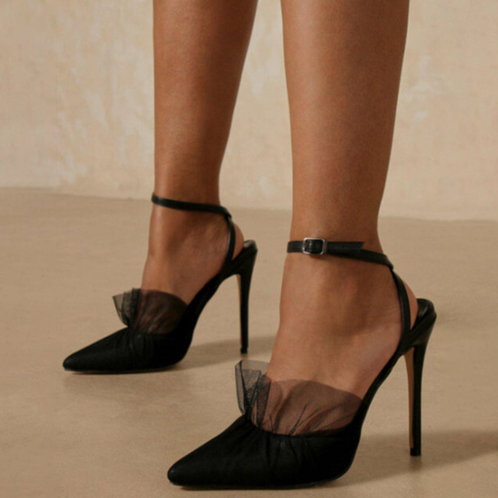 Ericdress Stiletto Heel Pointed Toe Line-Style Buckle Plain Thin Shoes