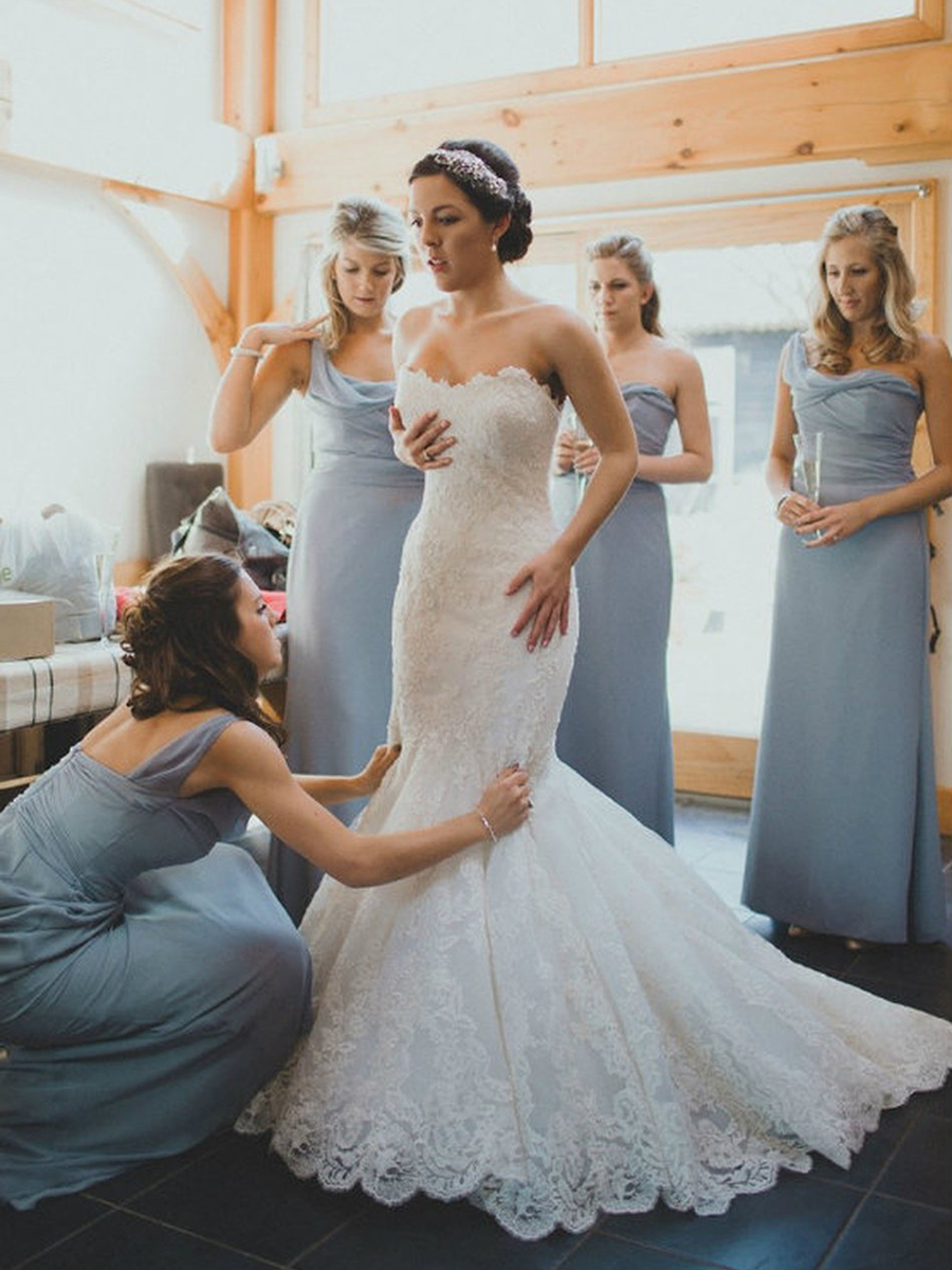 Ericdress Sleeveless Draped Floor-Length Sheath/Column Wedding Party Dress Bridesmaid Dress