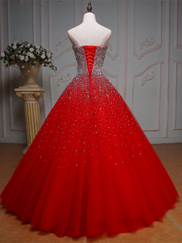 Ericdress Sweetheart Beaded Sequins Ball Gown Red Wedding Dress