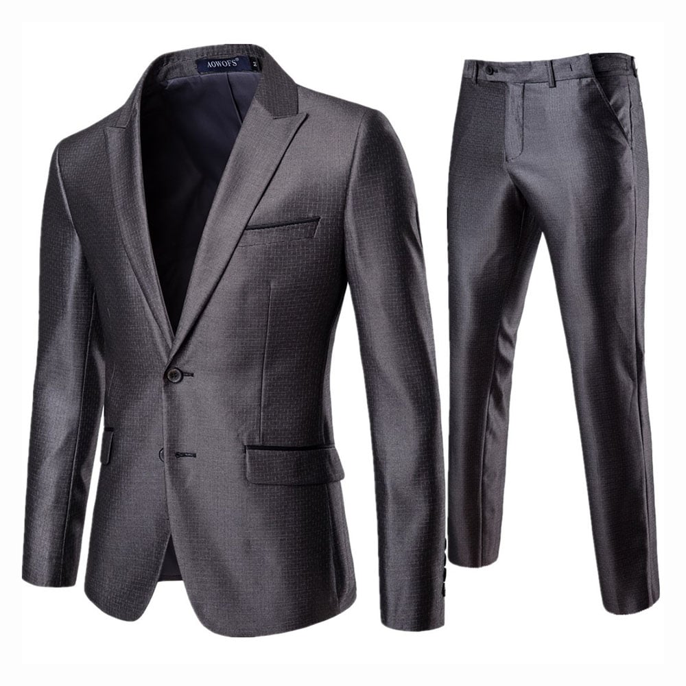 Ericdress Plain Blazer & Pants Mens Casual Dress Suit