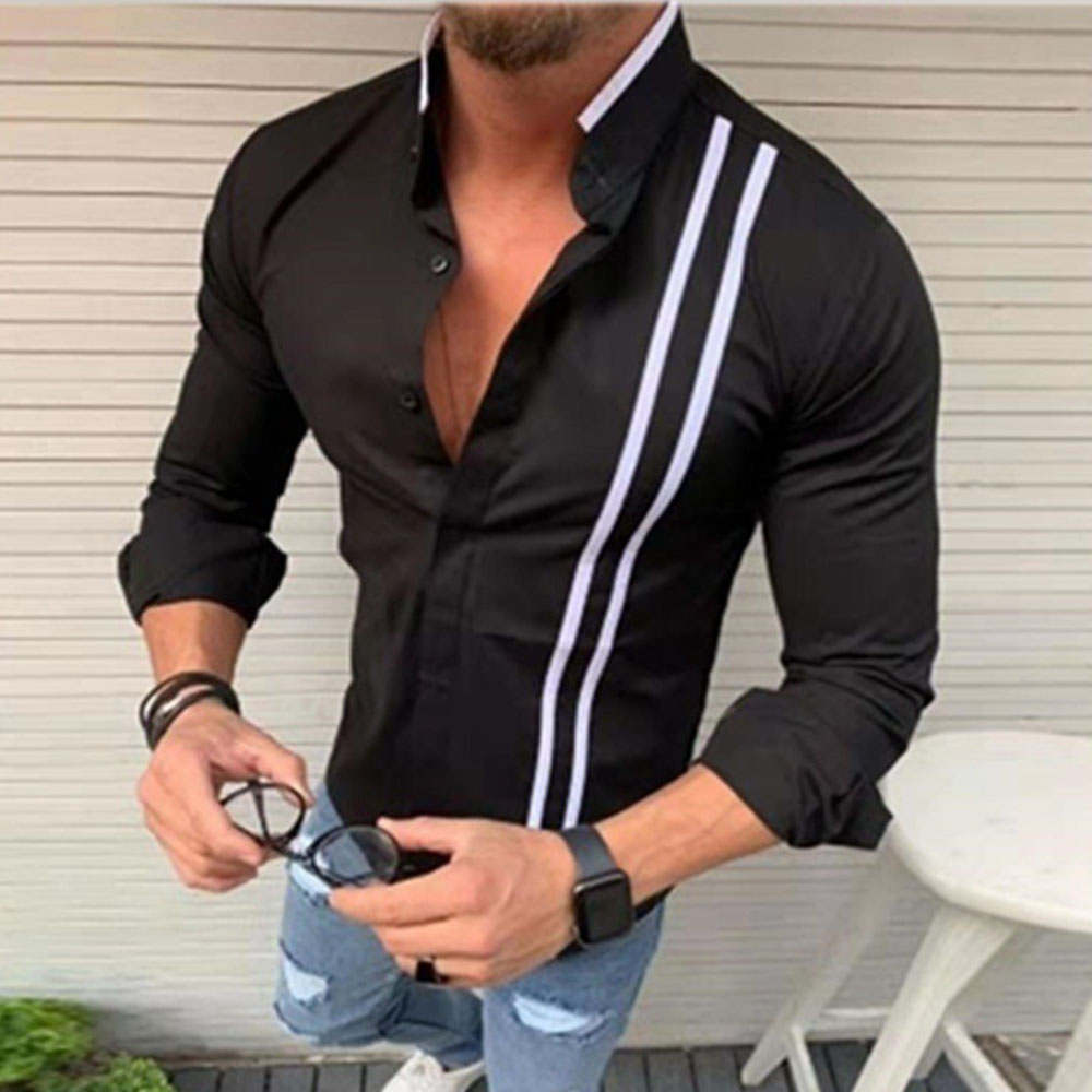 Ericdress Button Casual Slim Single-Breasted Men's Shirt