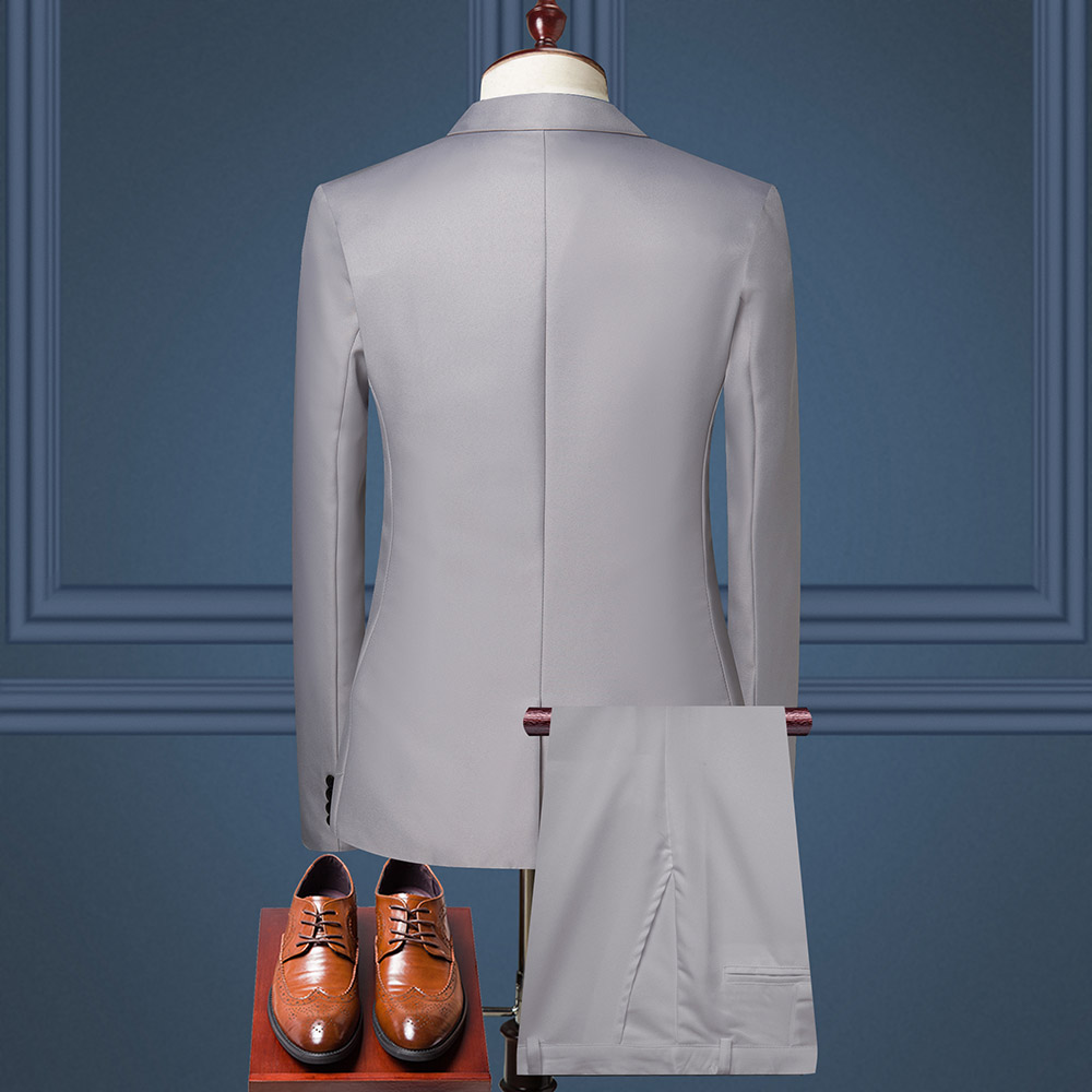 Ericdress Plain Pants One Button Dress Men's Suit