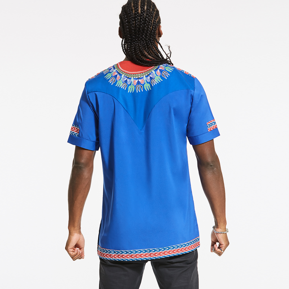 Ericdress African Fashion Dashiki Print V-Neck Mens Straight T-shirt