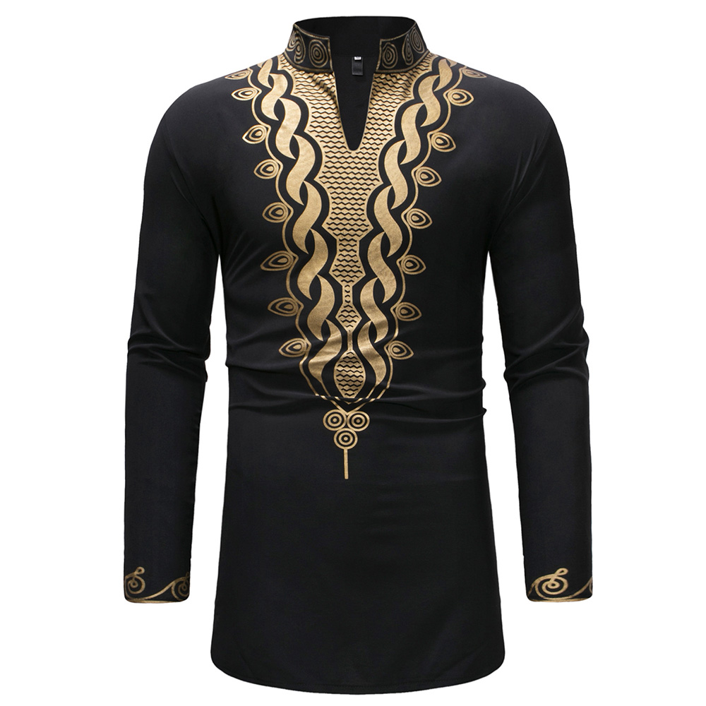 Ericdress African Fashion Dashiki Geometric Print Mens Casual T Shirts
