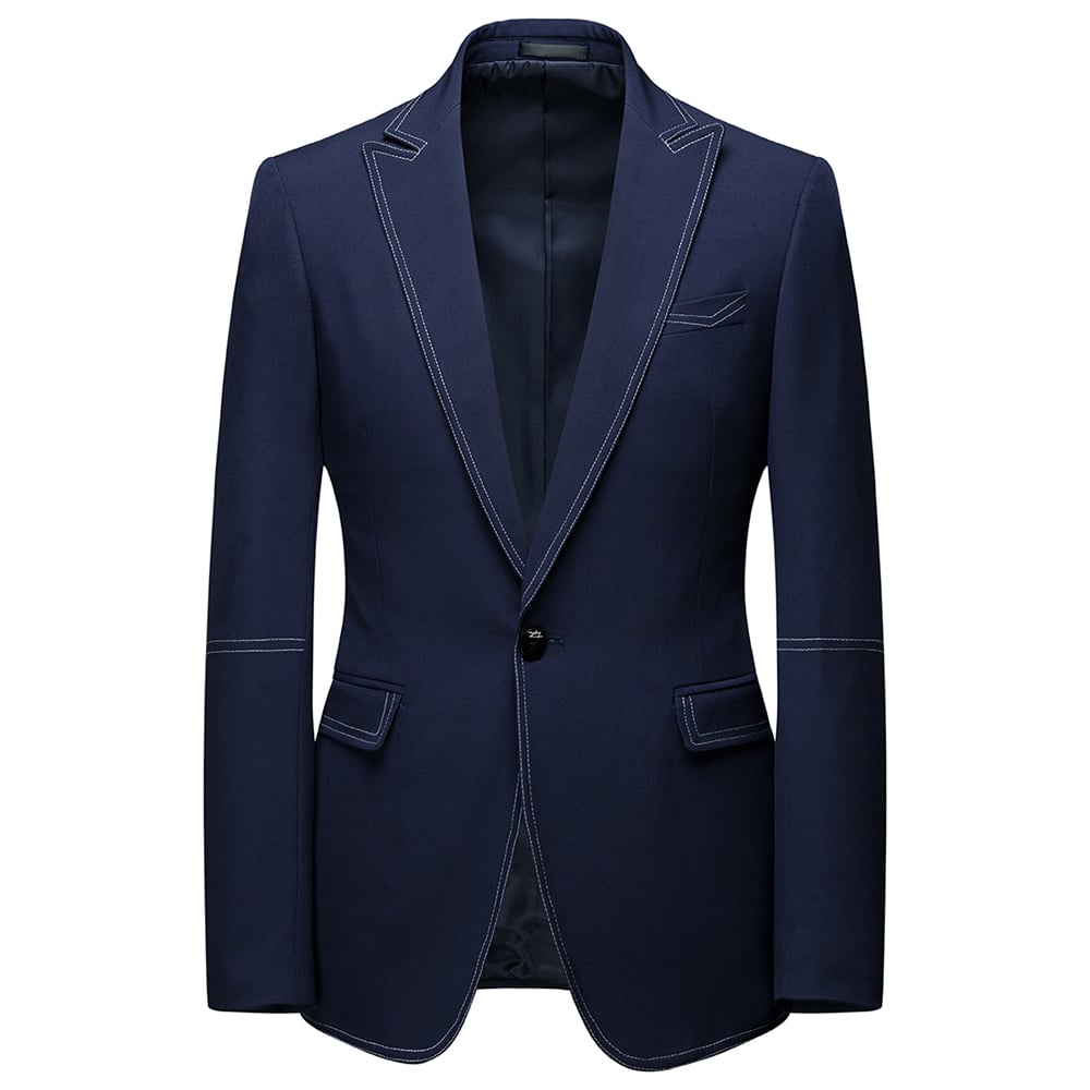 Ericdress Color Block One Button Zipper Mens Dress Suit