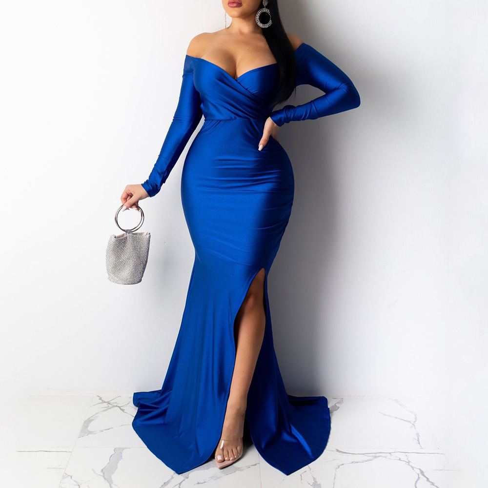 Ericdress Long Sleeve Floor-Length Split Women's Regular Maxi Dress